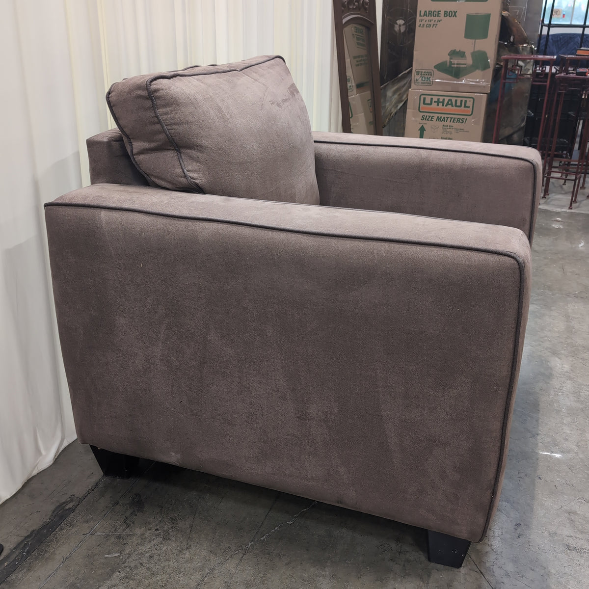 Grey Microfiber Contemporary Armchair
