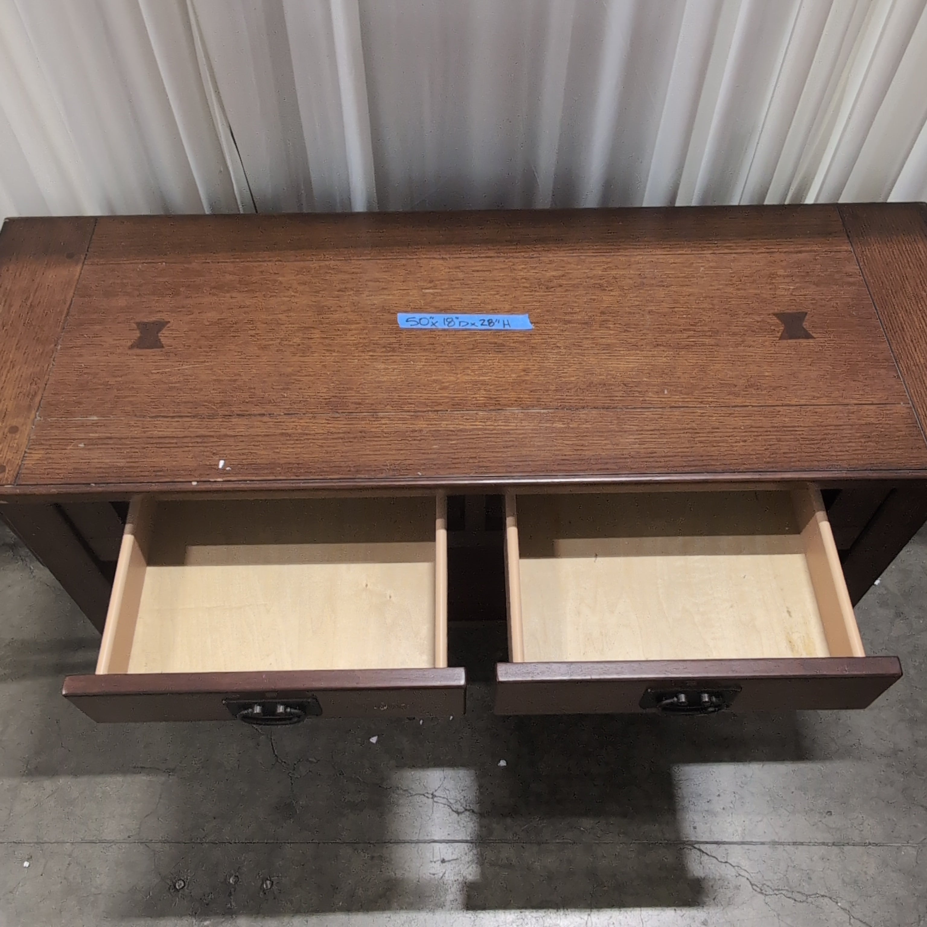 Dark Brown Wood Mission Style Console Table