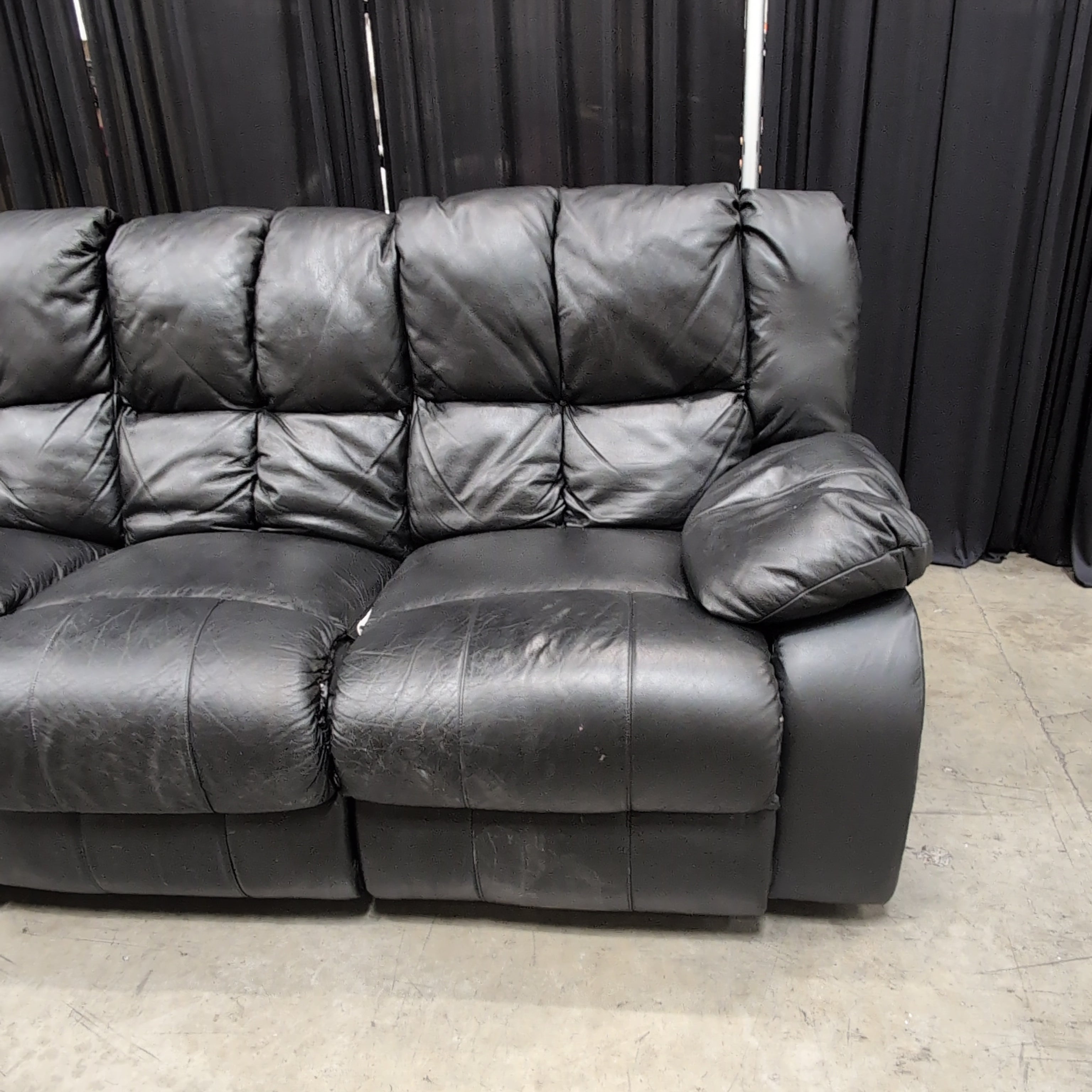 Black Faux Leather Reclining Couch