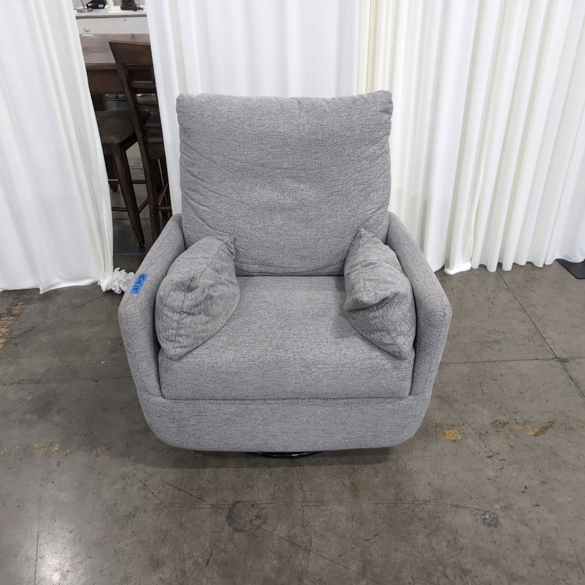 Modern Grey Fabric Swivel Chair
