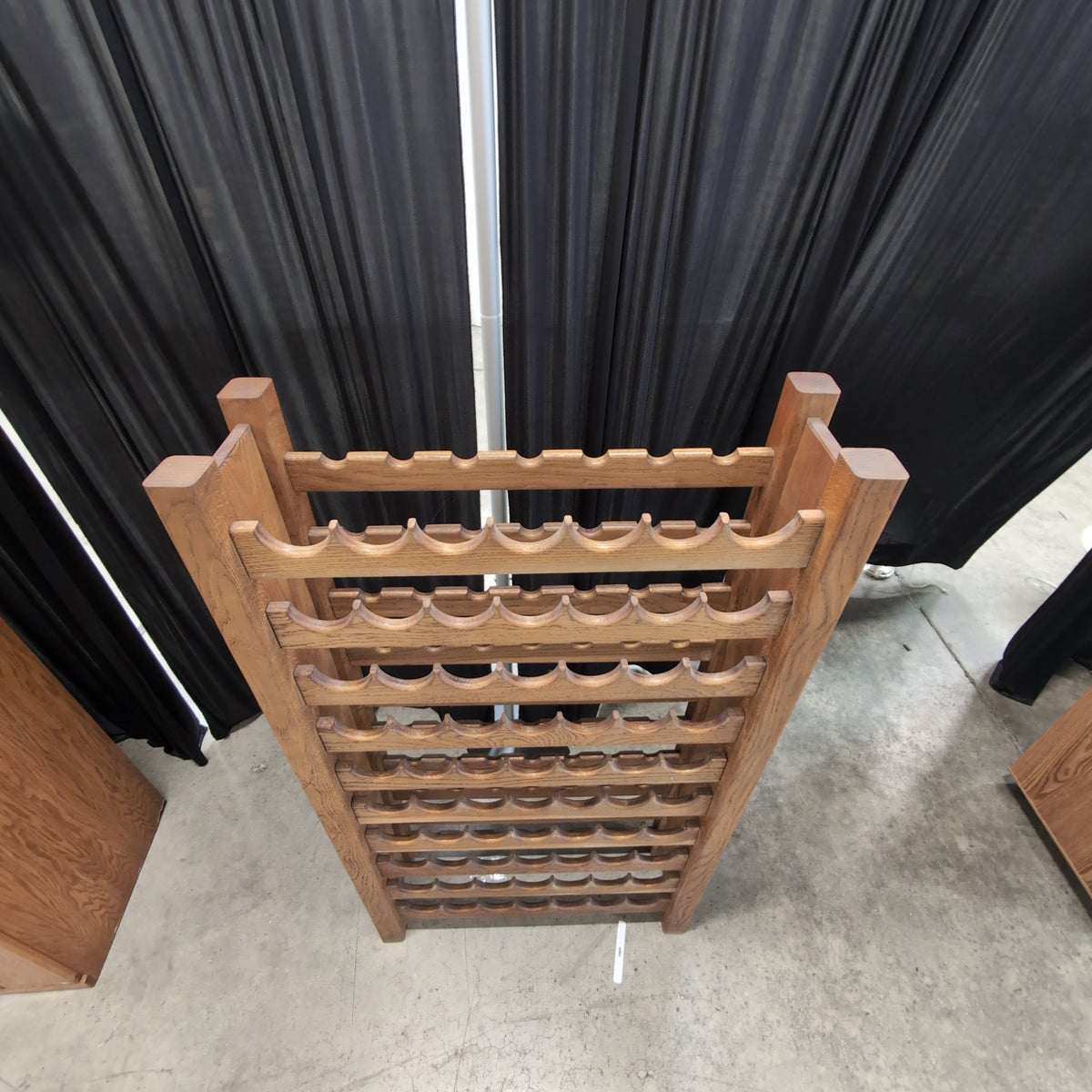 Medium Brown Wood 50-Bottle Wine Rack