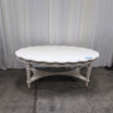 White Scalloped Oval Coffee Table