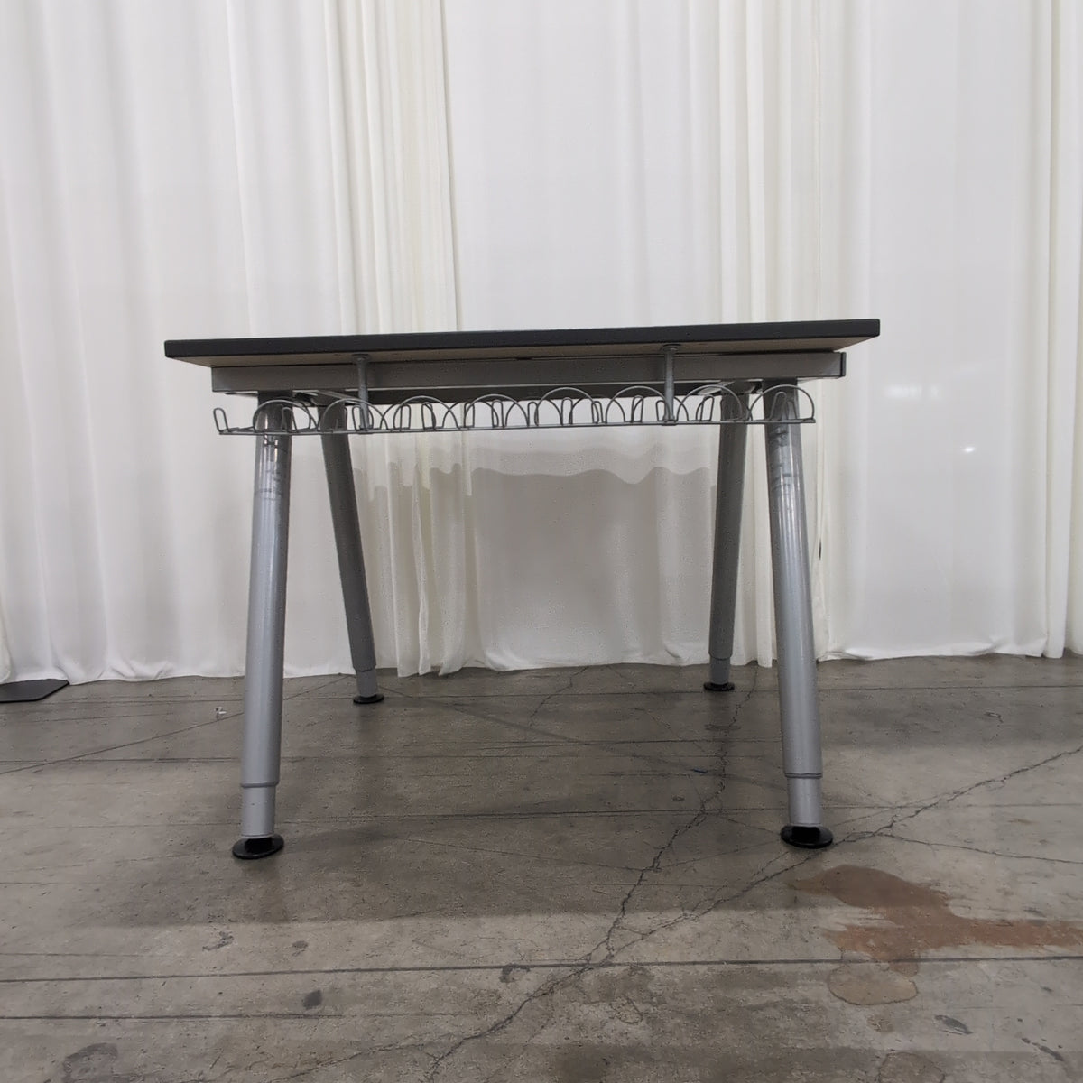 IKEA Minimalist Dark Top Desk with Metal Legs