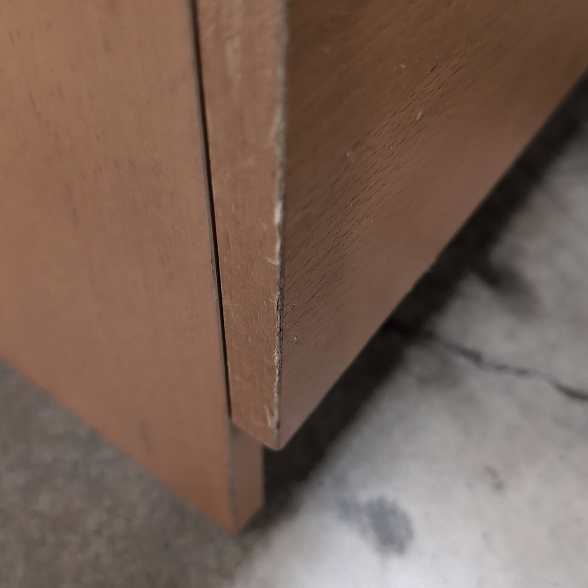Light Wood Two-Drawer Nightstand with Silver Knobs