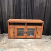 Mission Style Oak Wood China Cabinet with Glass Doors