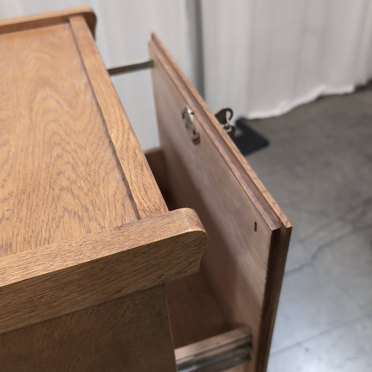 Oak Grain Two-Drawer Filing Cabinet with Label Holders