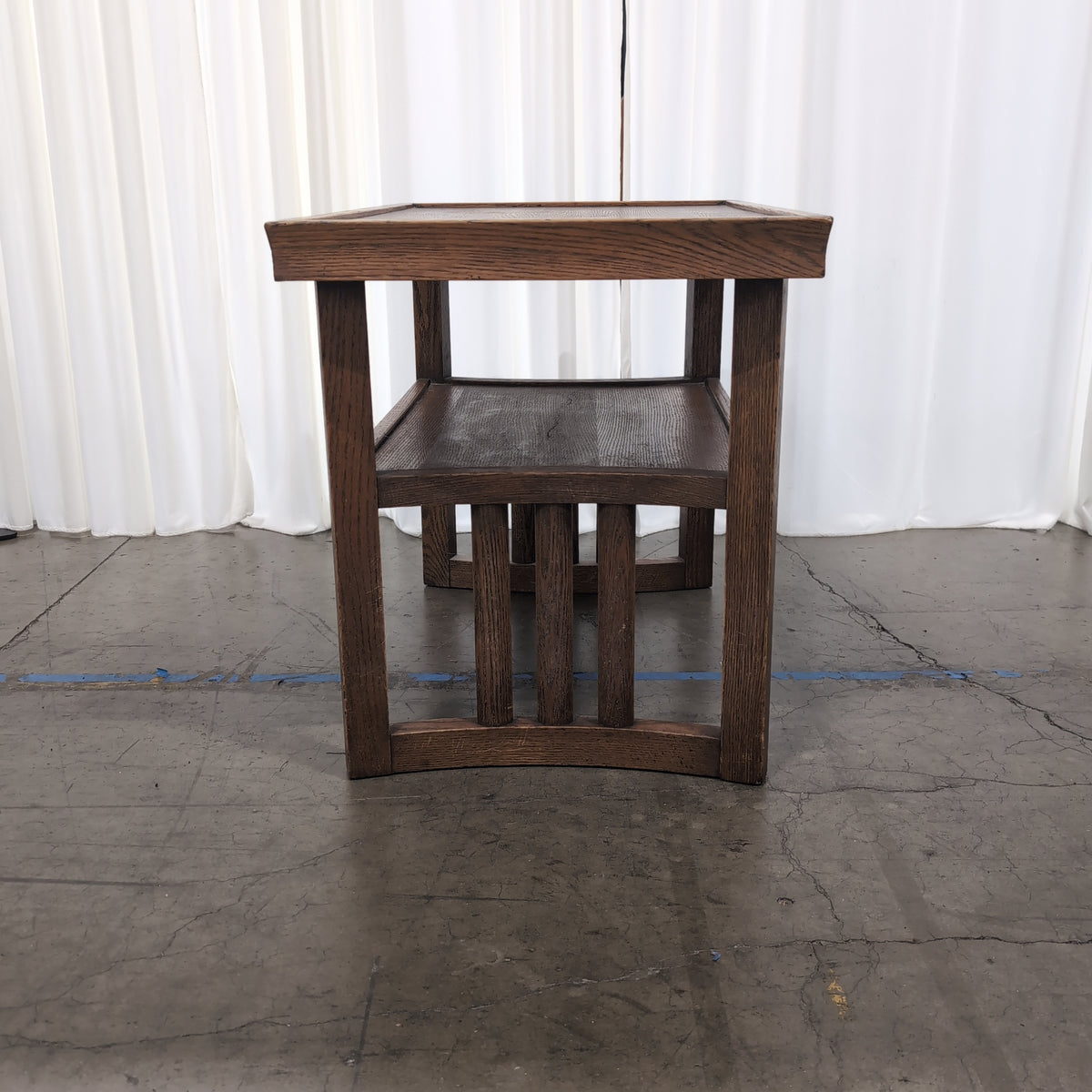 Dark Brown Wood End Table with Lower Shelf