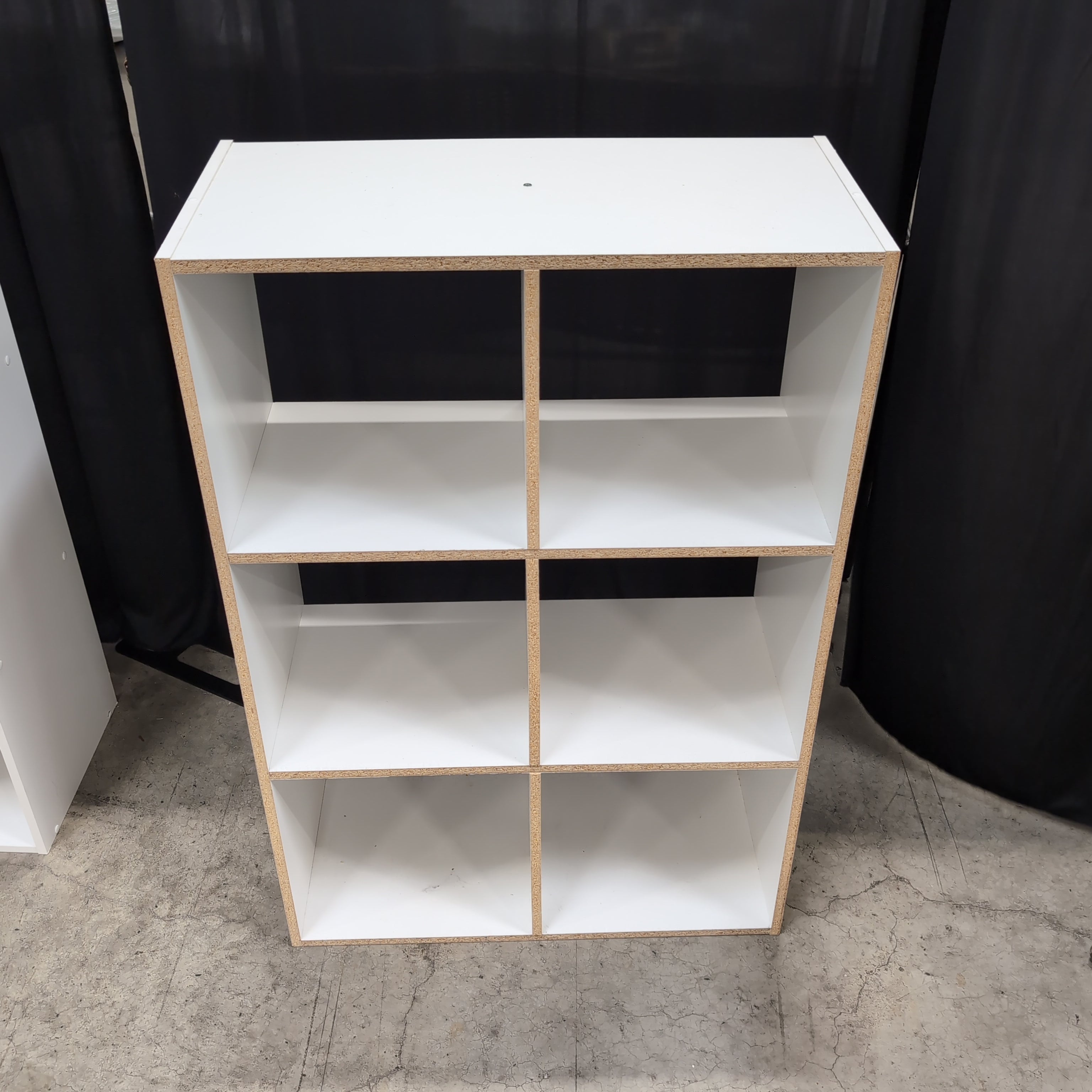 White Six-Cubic Bookcase with Open Shelves