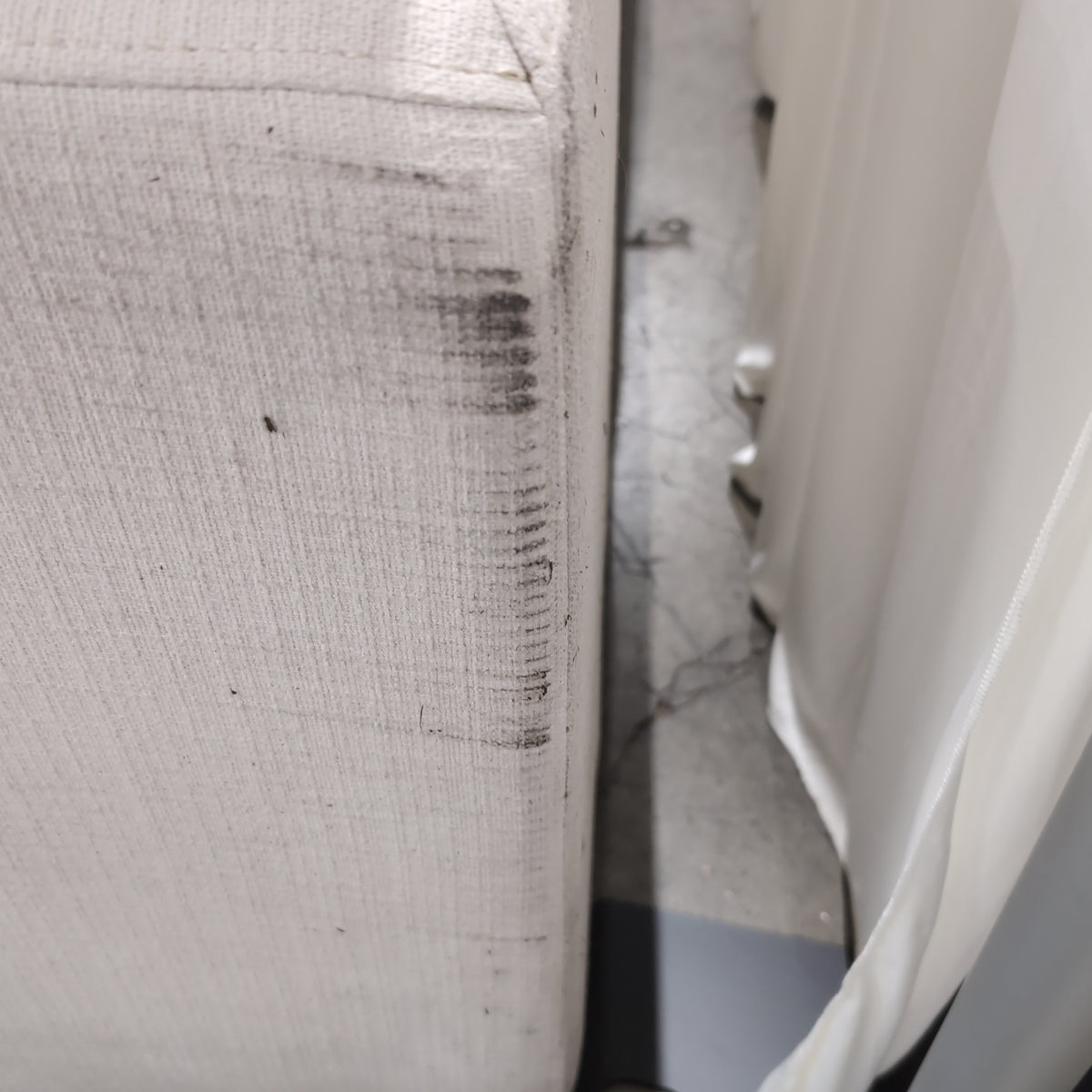 Plush White L-Shaped Sectional Couch in Fabric
