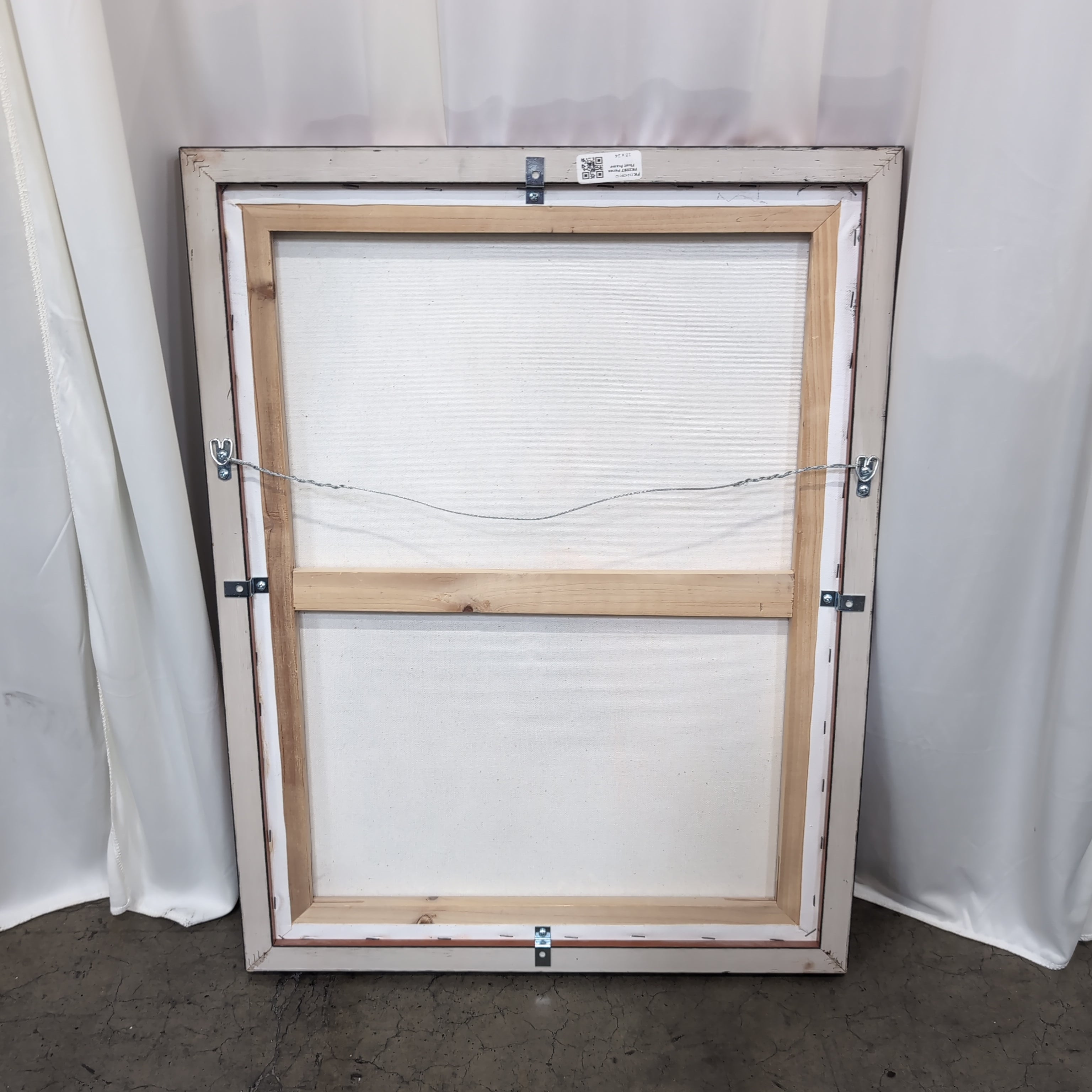 Modern Gold and Orange Buddha Painting with Wood Frame