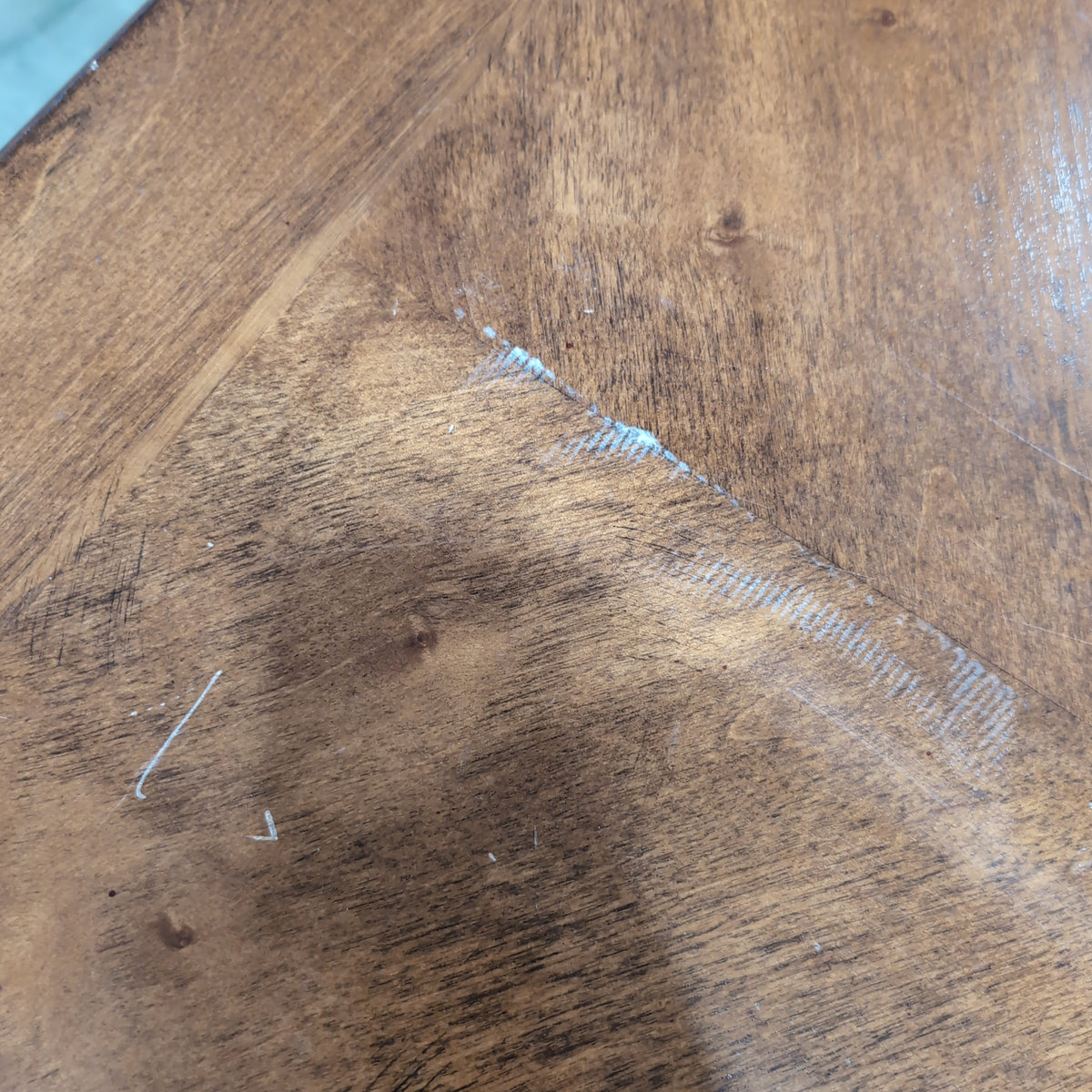 Classic Dark Brown Wood Dining Table with Turned Legs