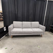 Light Grey Fabric Couch with Tapered Wood Legs
