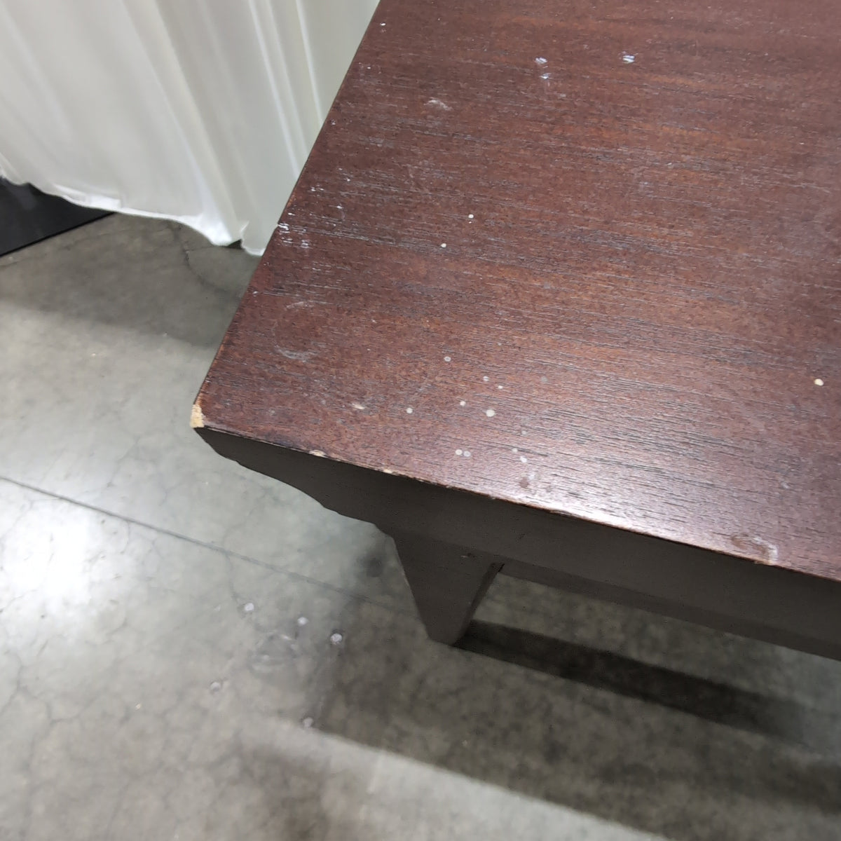 Dark Brown Wood Single-Drawer Desk