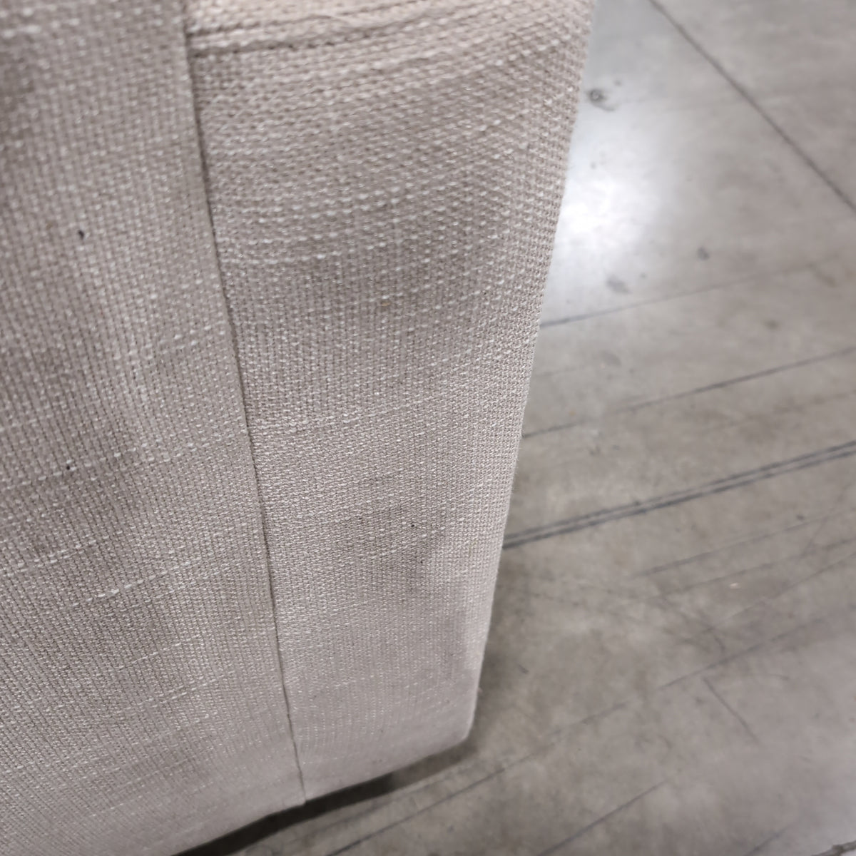 Modern Light Beige Fabric Two-Cushion Couch