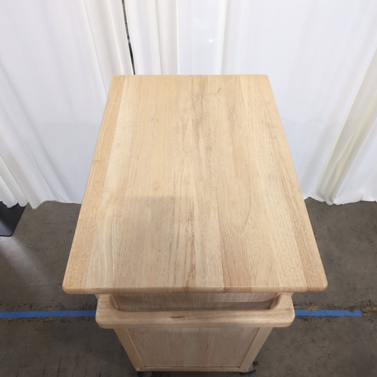 Light Wood Single Drawer Utility Cabinet on Casters