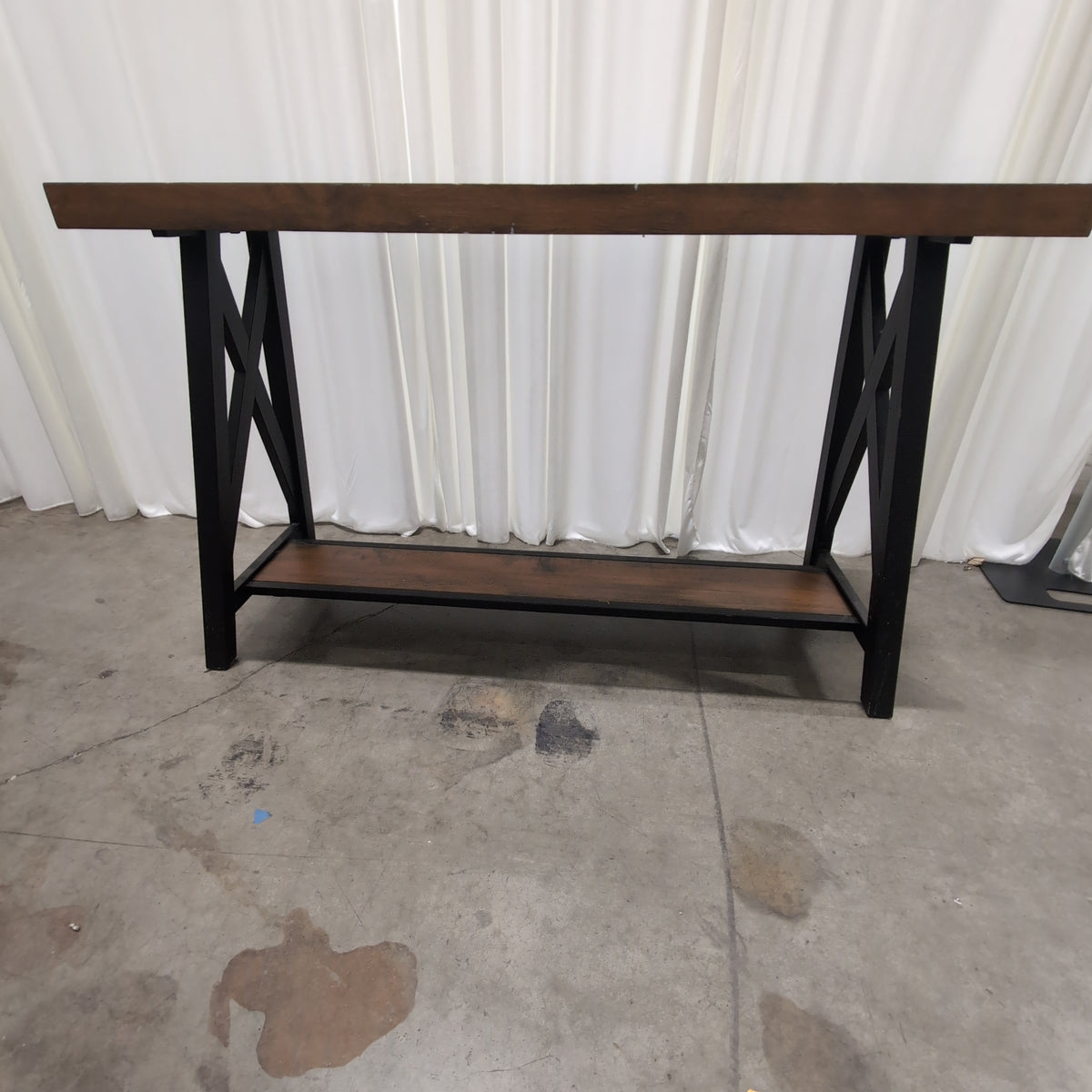 Industrial Style Wood and Metal Bench