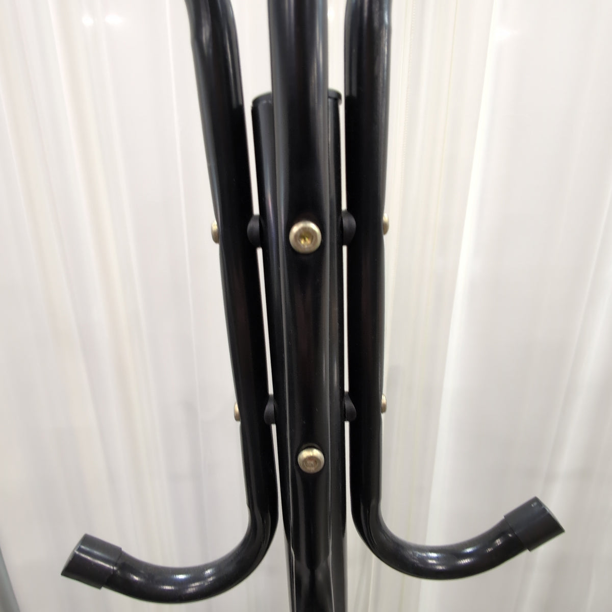 Black Metal Coat Rack with Multiple Hooks