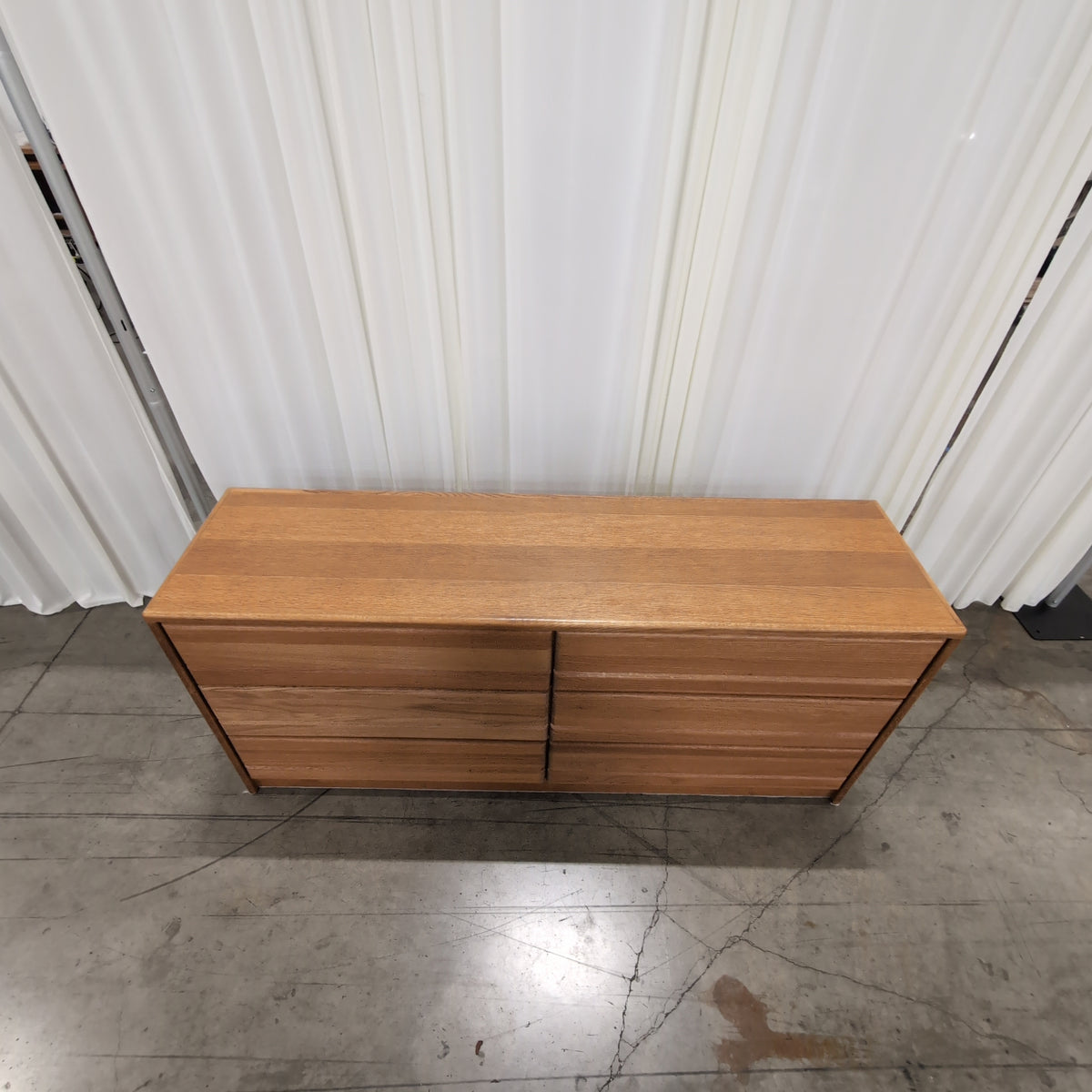 Natural Wood Six-Drawer Dresser in a Clean Design