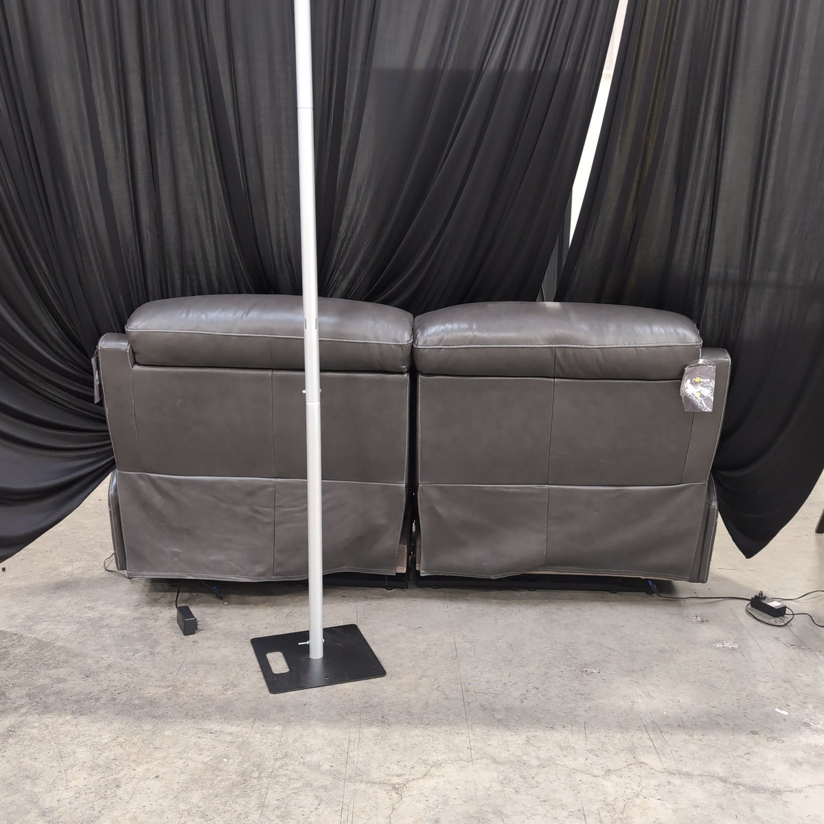 Gray Padded Modular Recliners with Console