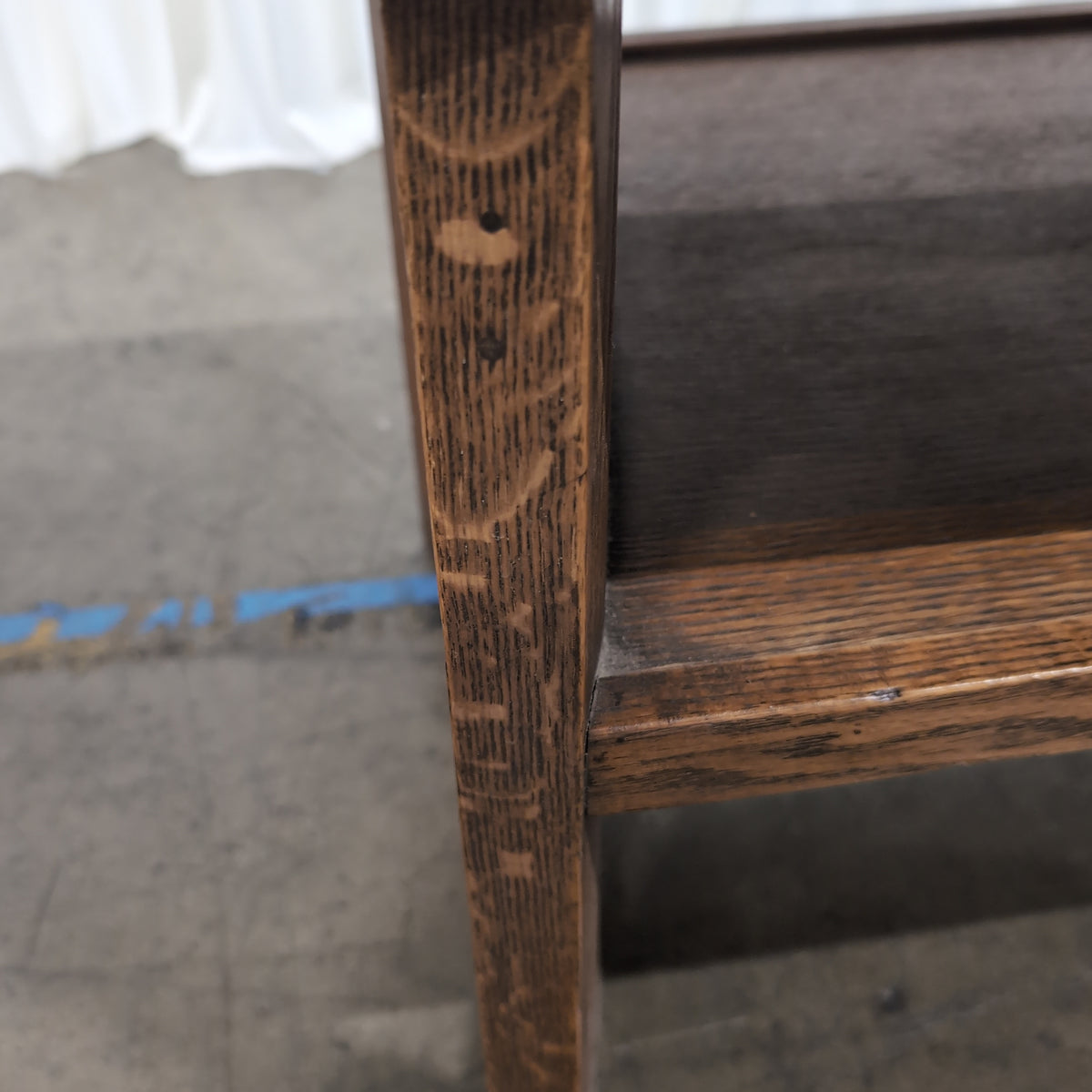 Dark Brown Wood End Table with Lower Shelf