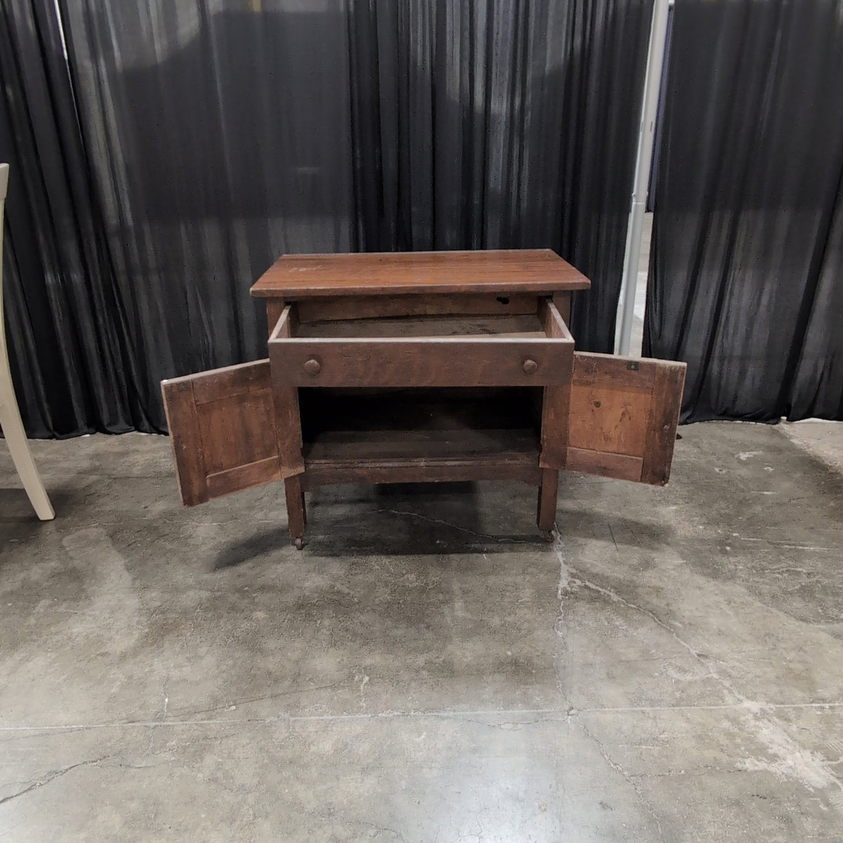 Rustic Dark Wood Buffet with Cabinet Doors