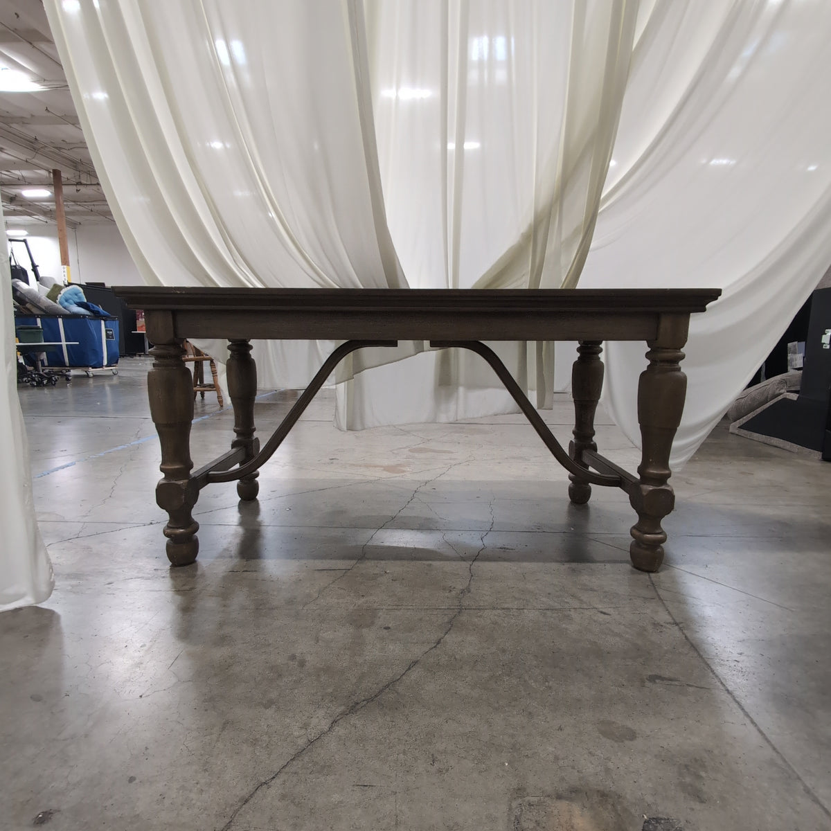 Farmhouse Style Wood Desk with Turned Legs