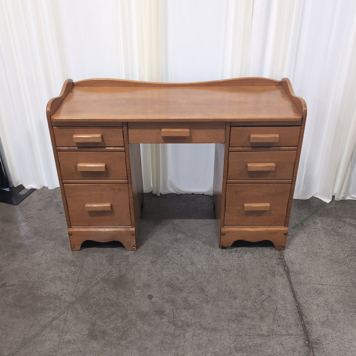 Light Brown Wood TV Stand with Four Drawers