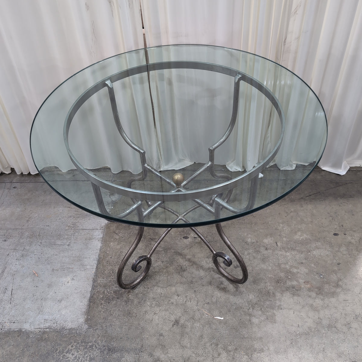 Ornate Metal Scrollwork Coffee Table Base with Scrolled Legs