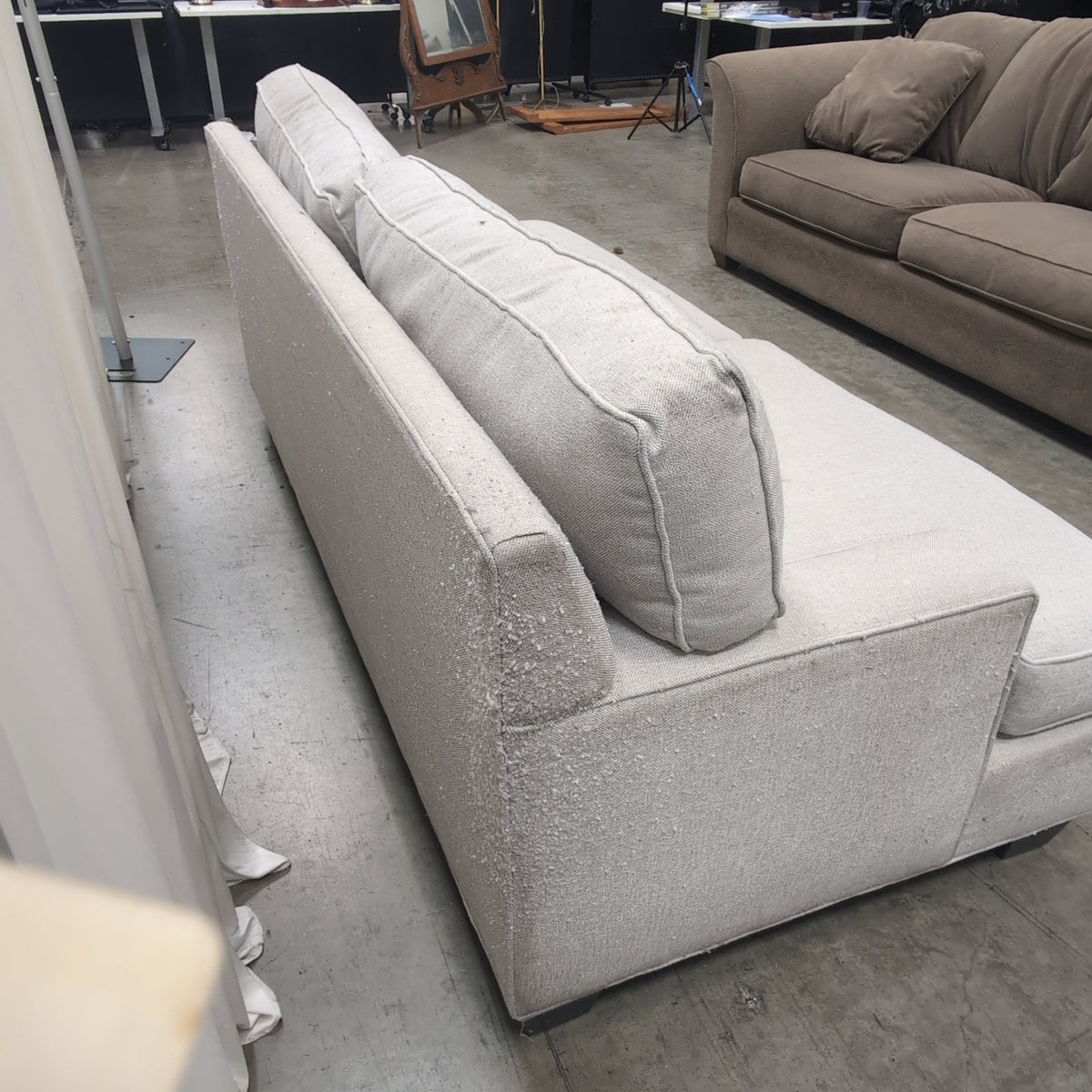 Light Beige Joe Ruggiero Couch in Fabric