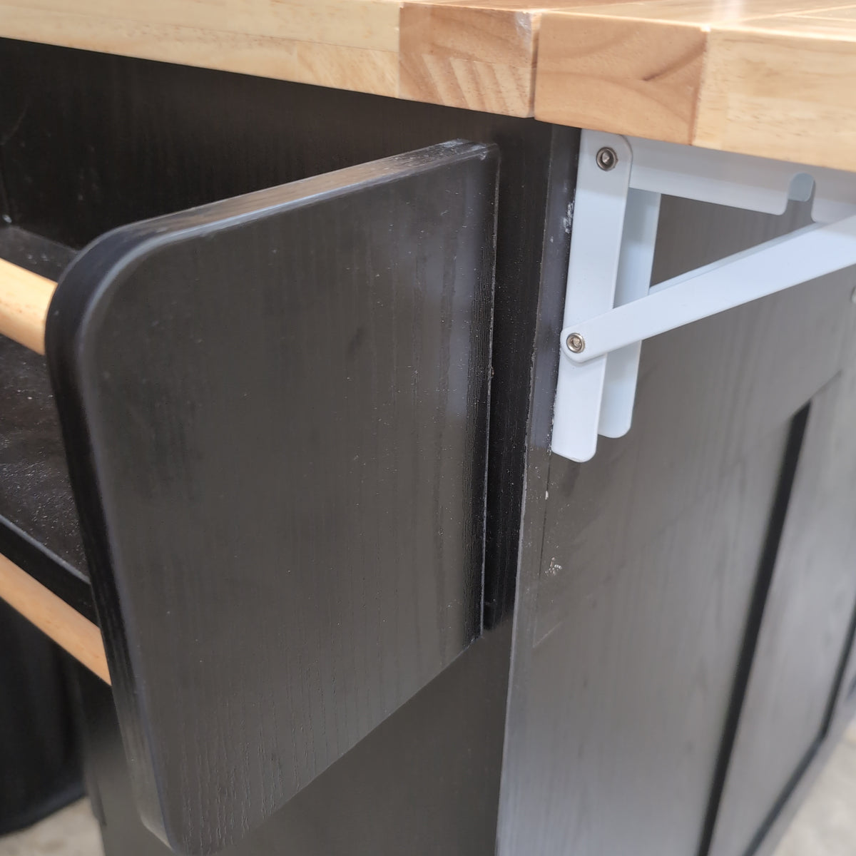 Dark Wood Kitchen Island with Butcher Block Top