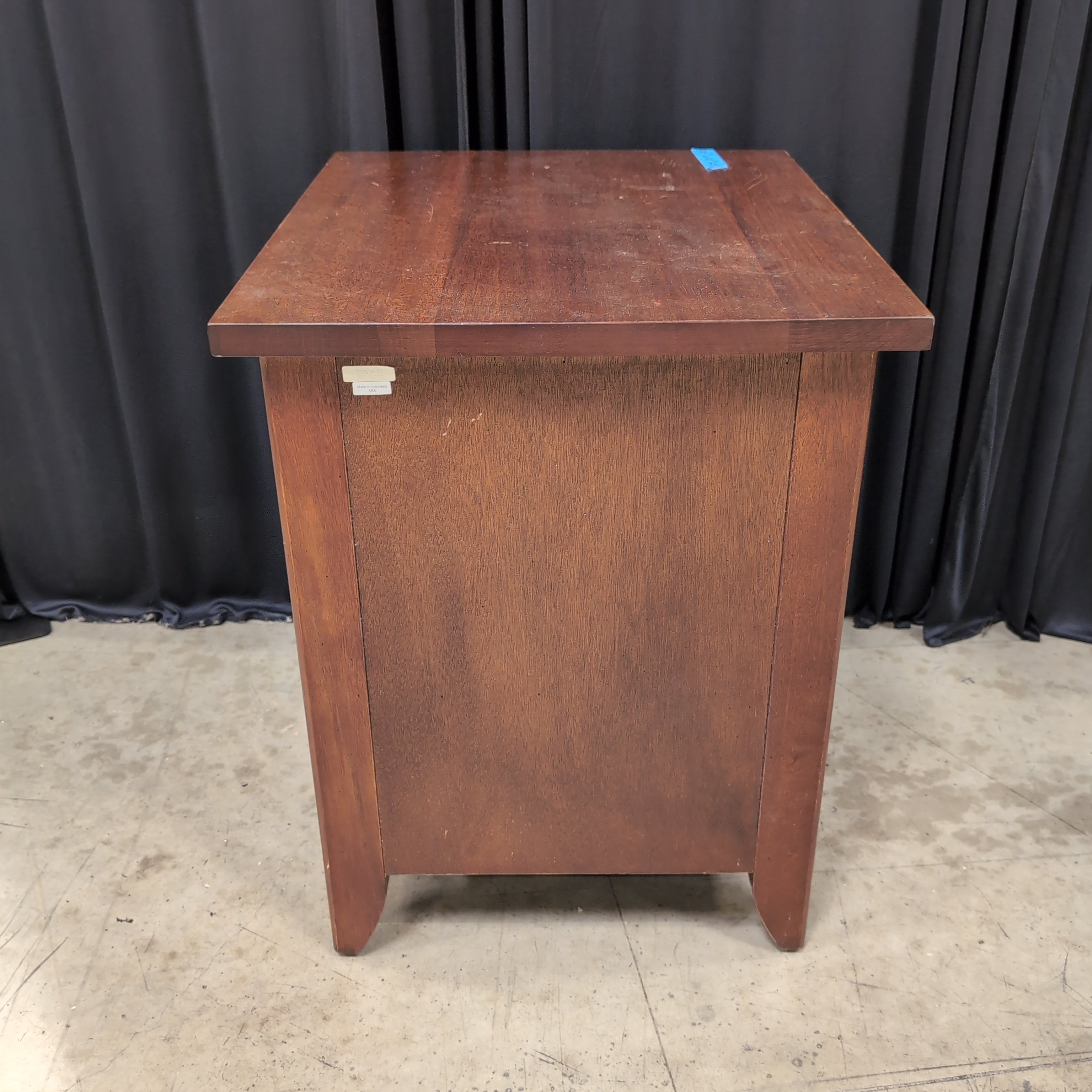 Cherry Tone Wood Nightstand with Single Drawer