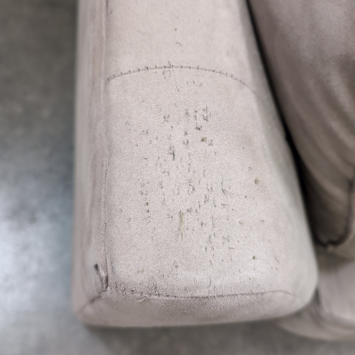 Light Beige Fabric Rolled Arm Sectional Couch