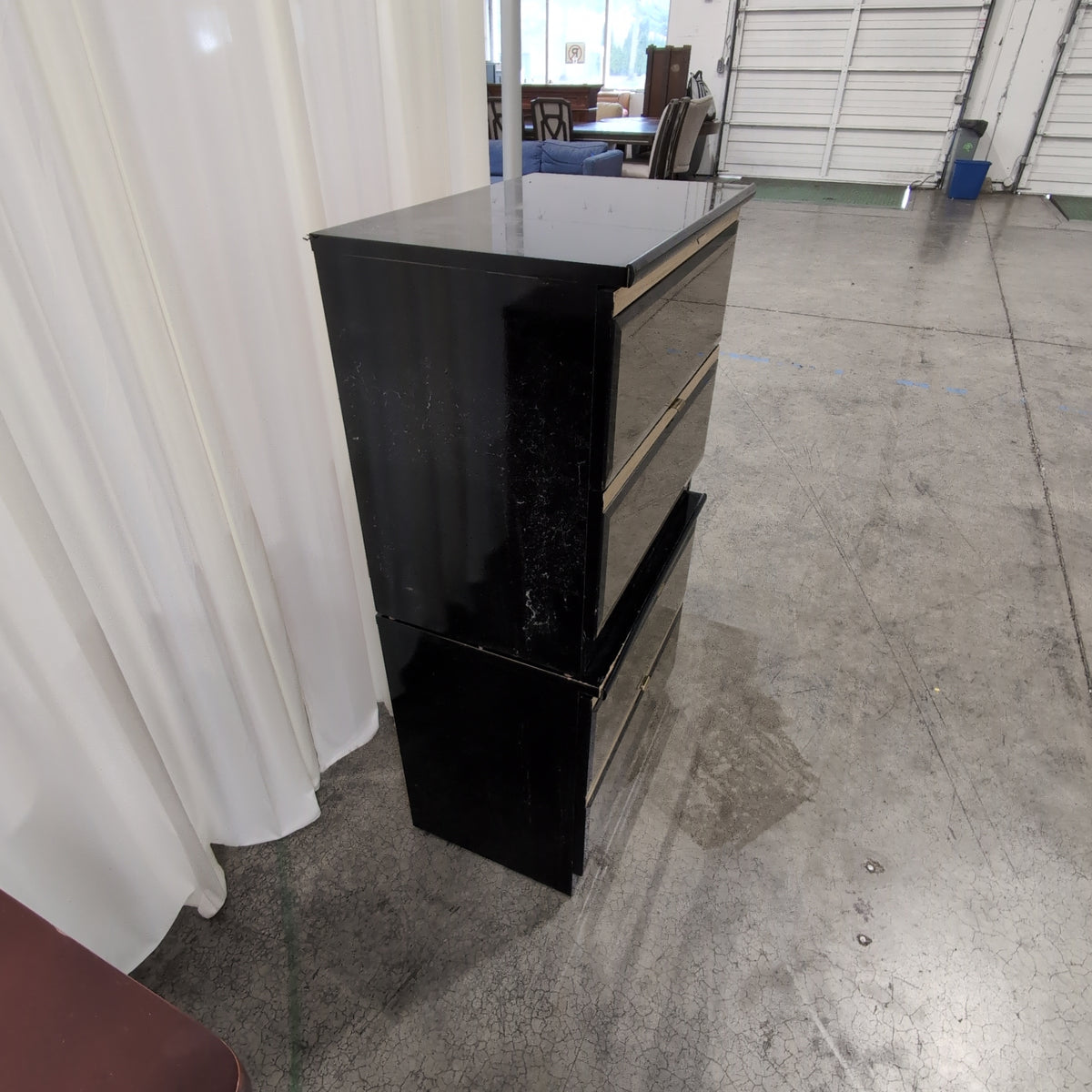 Pair of Art Deco Style Mirrored Two-Drawer Dresser