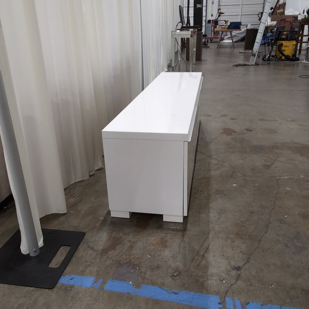 Sleek White Three-Drawer Buffet