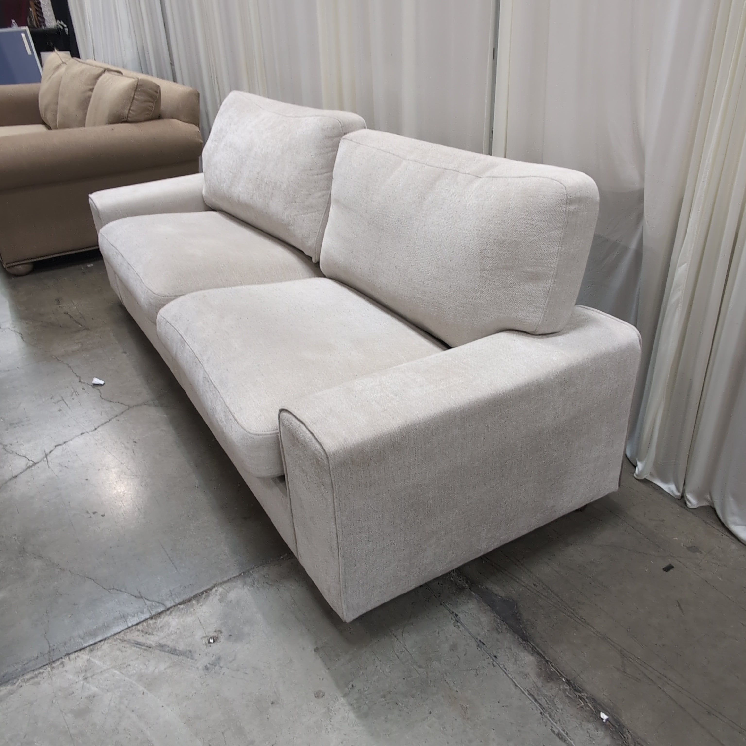Light Beige Fabric Living Room Couch