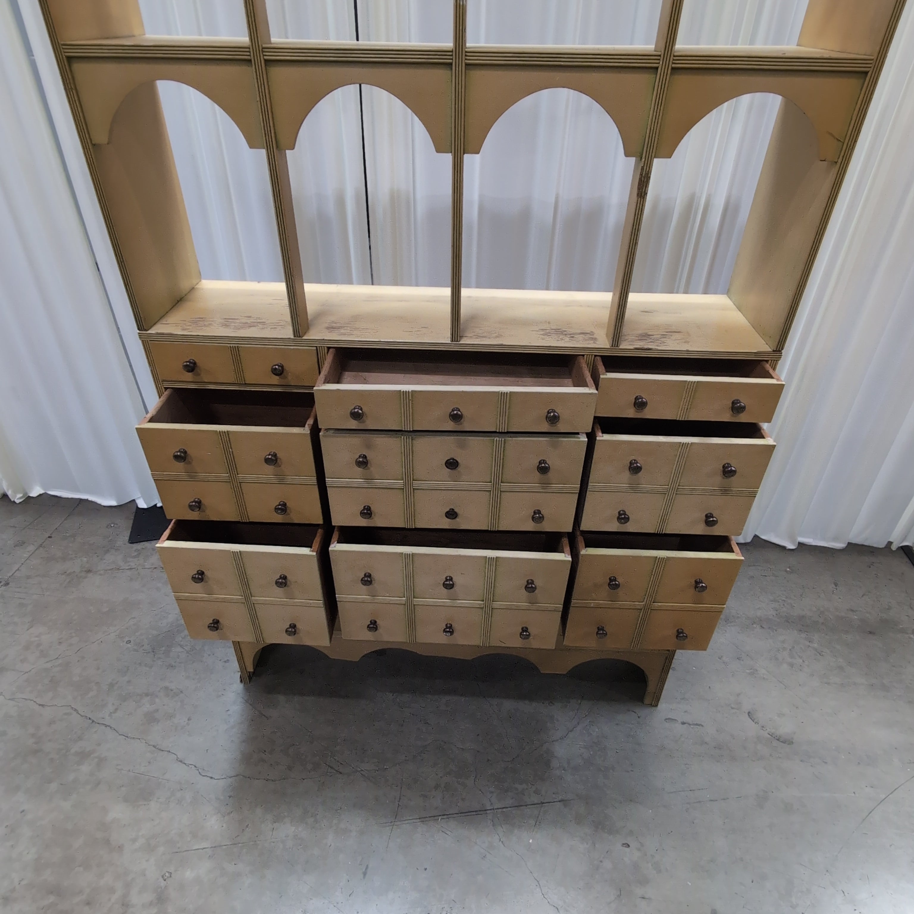 Honey Wood Multi-Drawer Apothecary Dresser