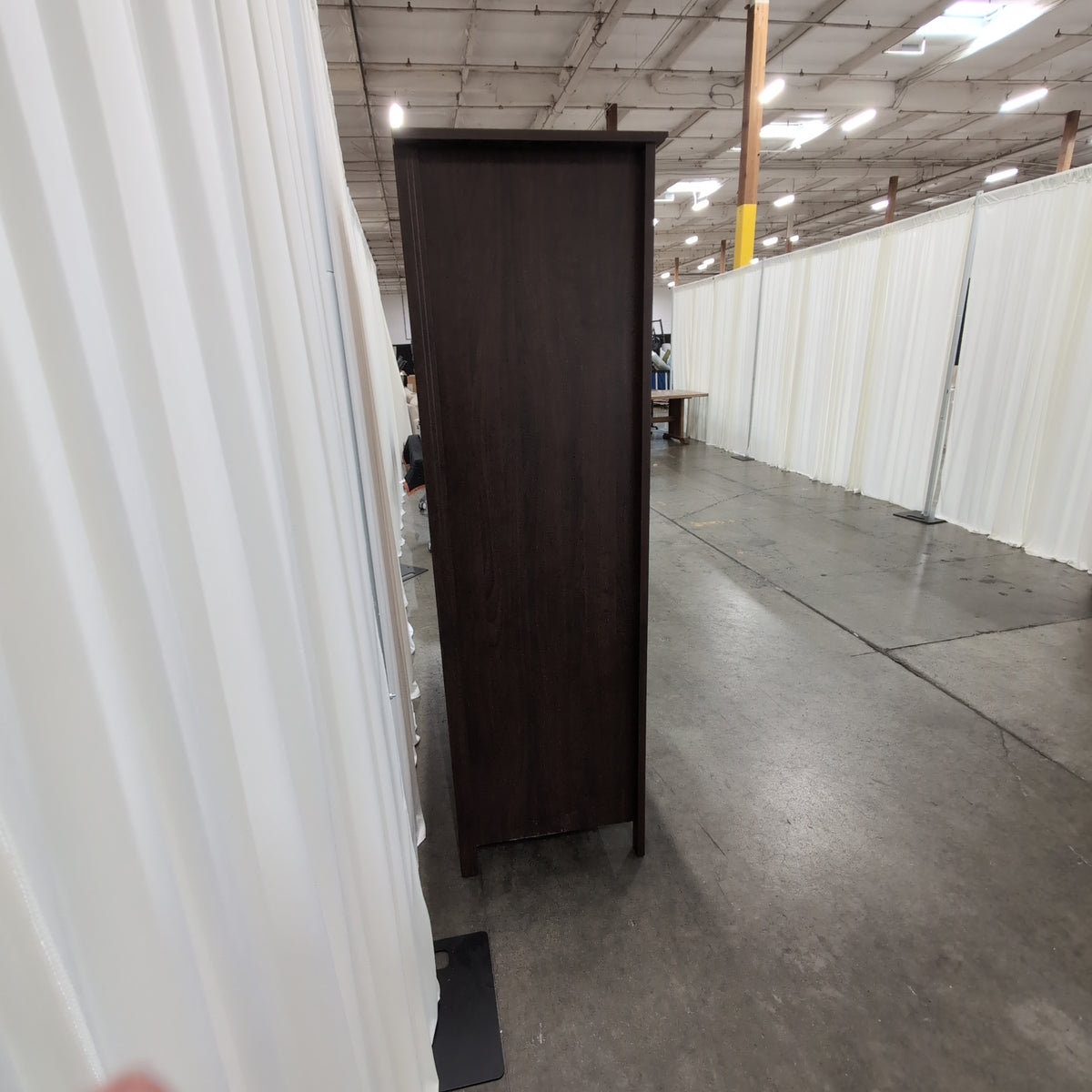 Dark Brown Wood China Cabinet with Glass Door