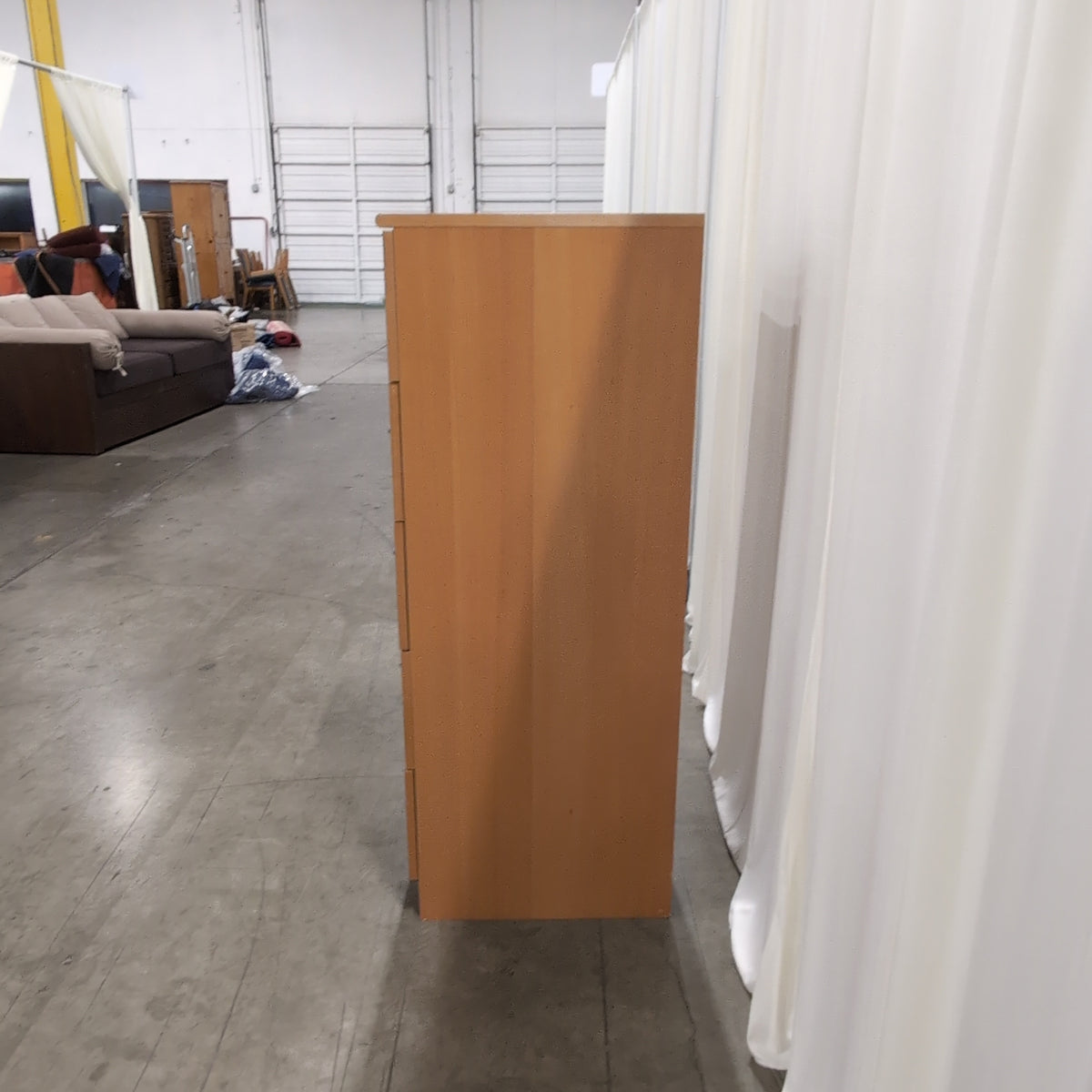 Light Wood Five-Drawer Tall Dresser