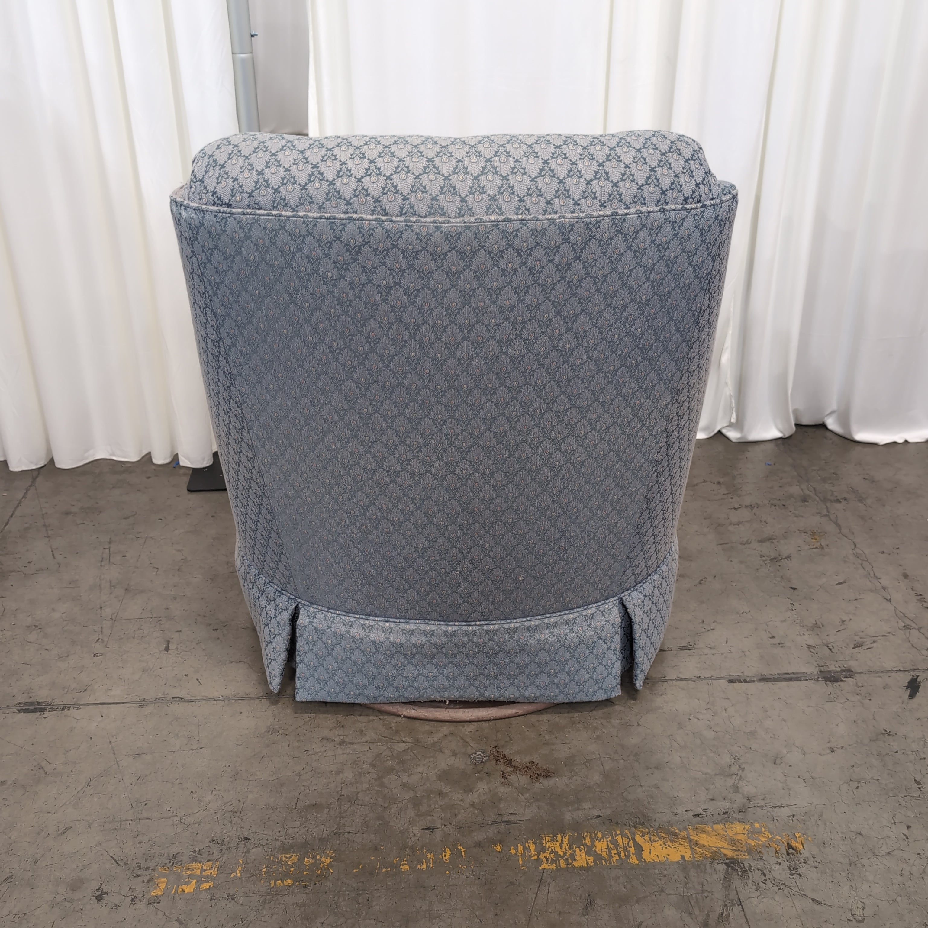 Light Blue Patterned Upholstered Club Chair with Rolled Arms