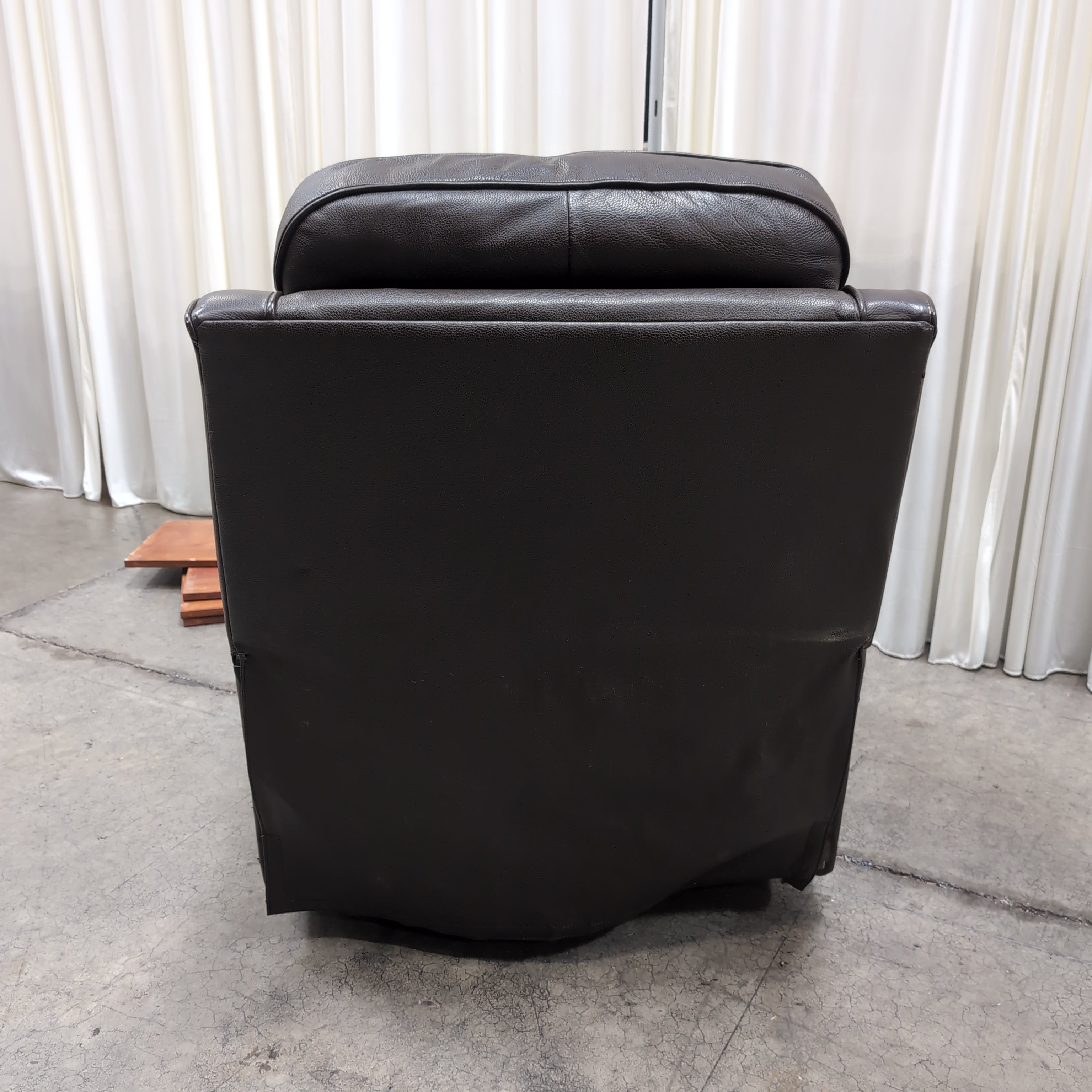 Dark Brown Leather Recliner with Lever Handle