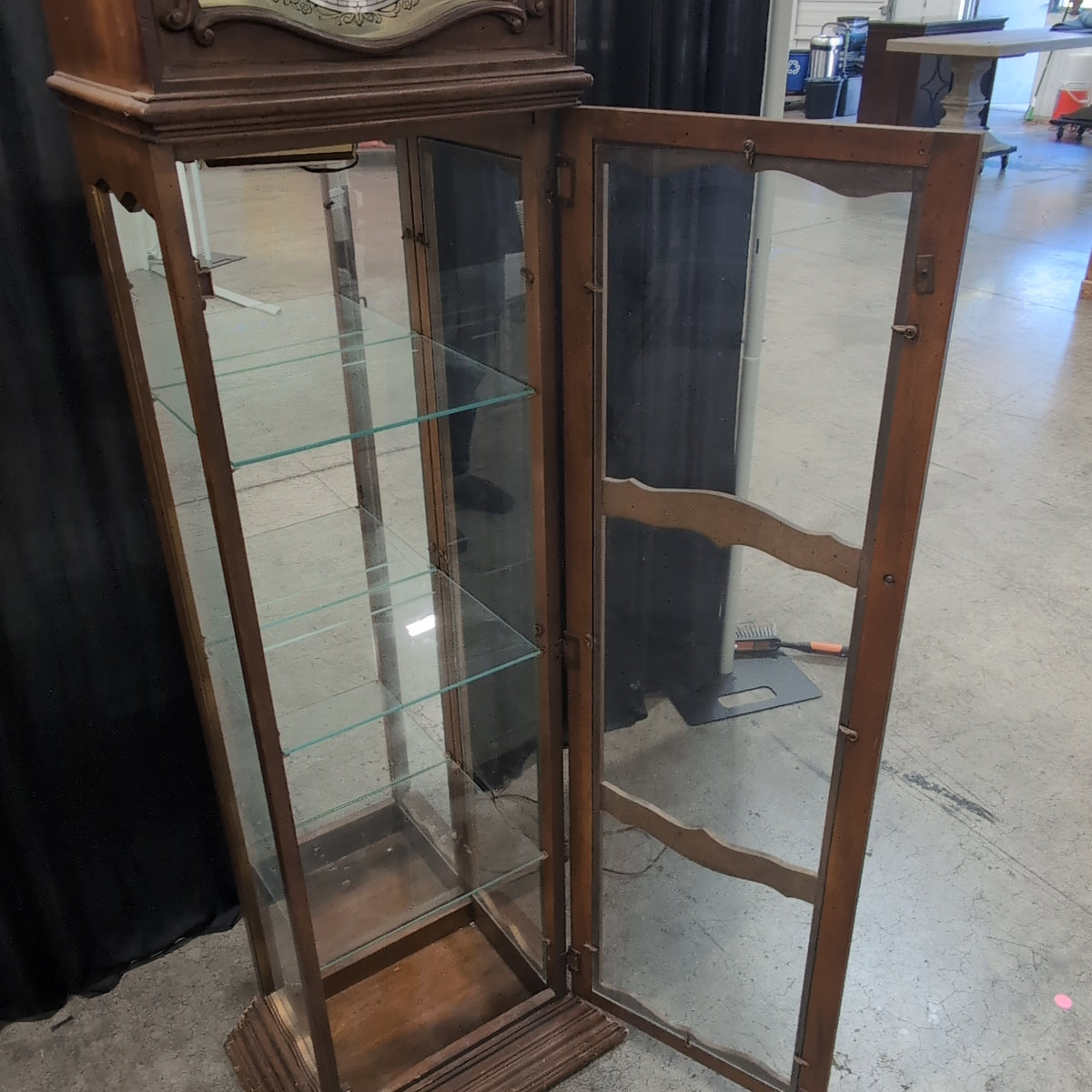 Ornate Dark Wood Display Grandfather Clock