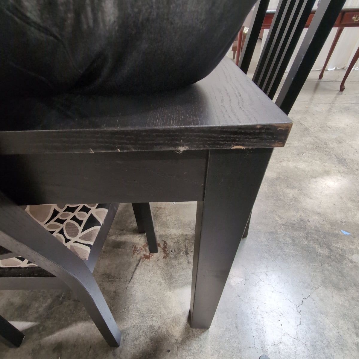 IKEA-Modern Black Wood Dining Table with Slatted Chairs