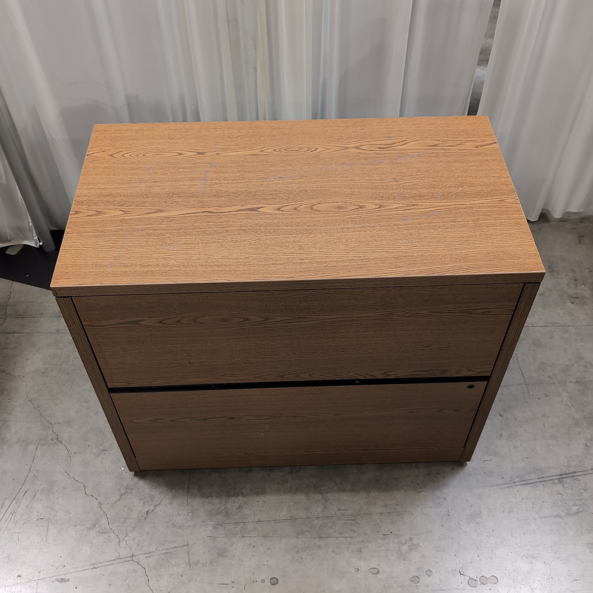 Medium Brown Two-Drawer Lateral File Cabinet