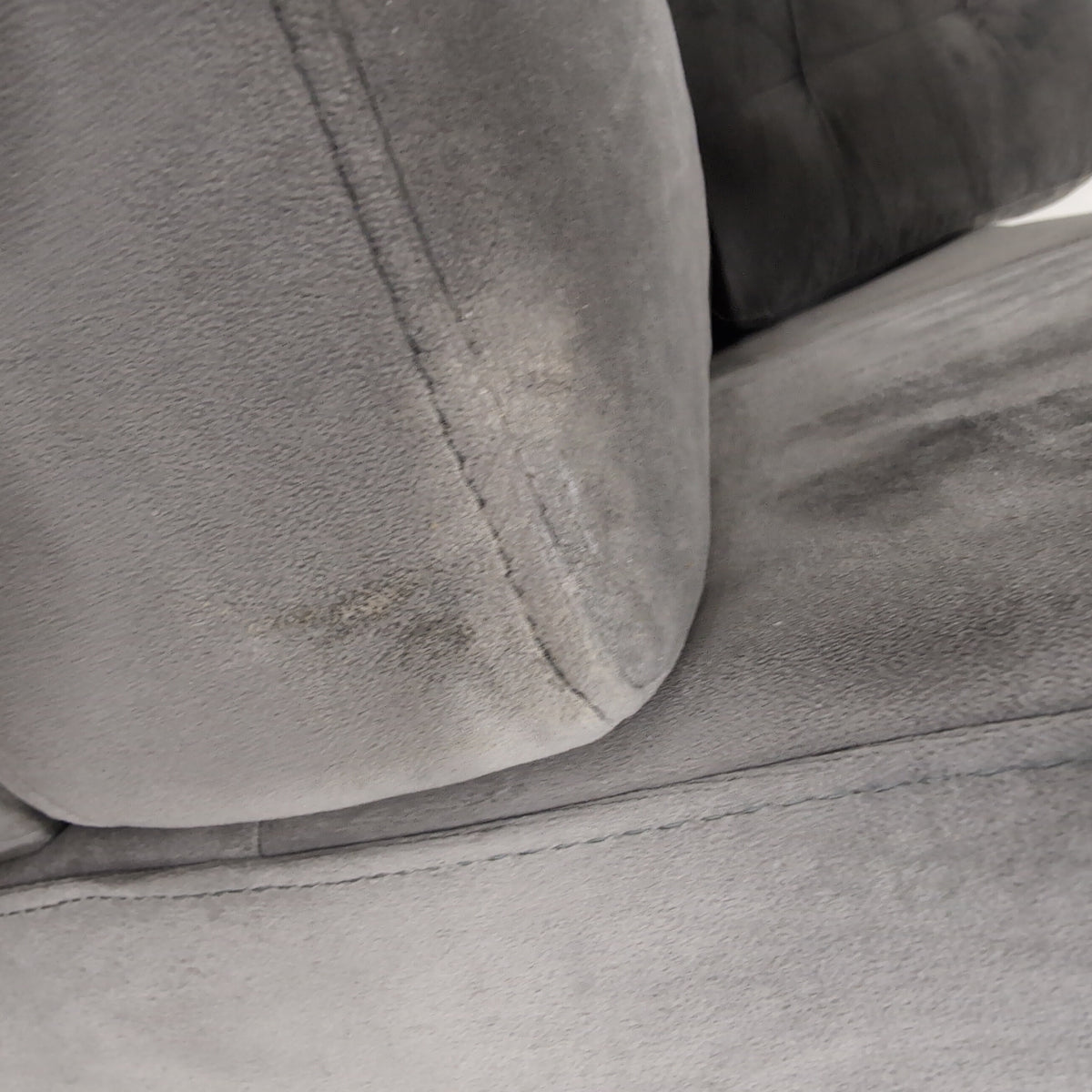 Grey Upholstered Tufted Armchair