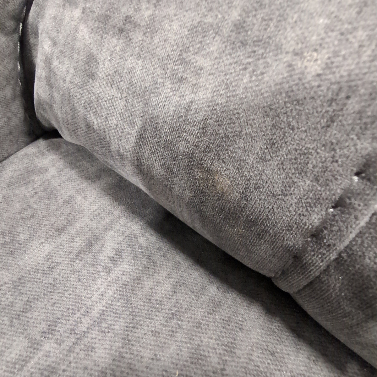 Gray Fabric Overstuffed Recliner with Padded Arms