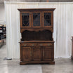 Traditional Dark Wood China Cabinet with Ornate Carvings