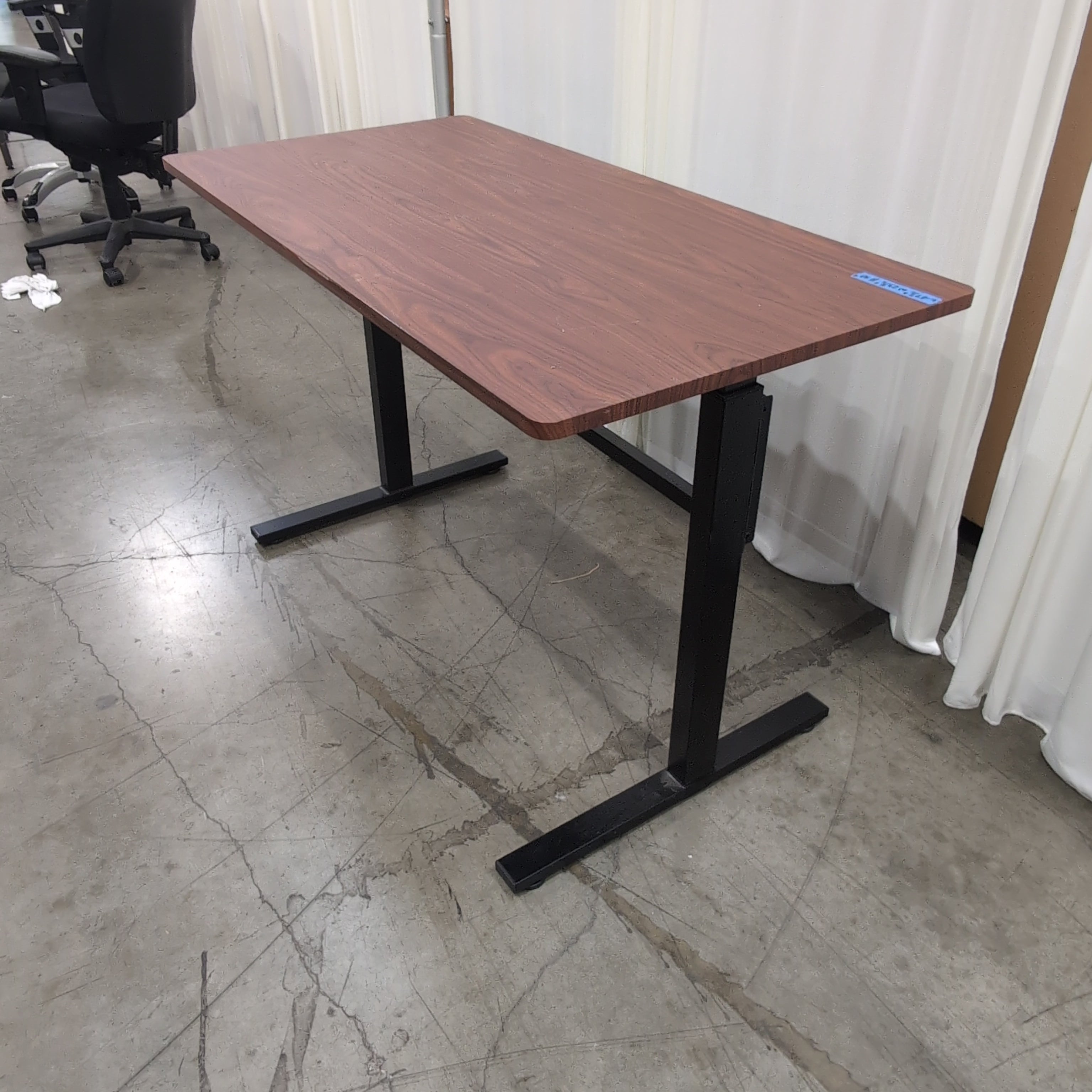 Dark Wood Grain Adjustable Standing Desk