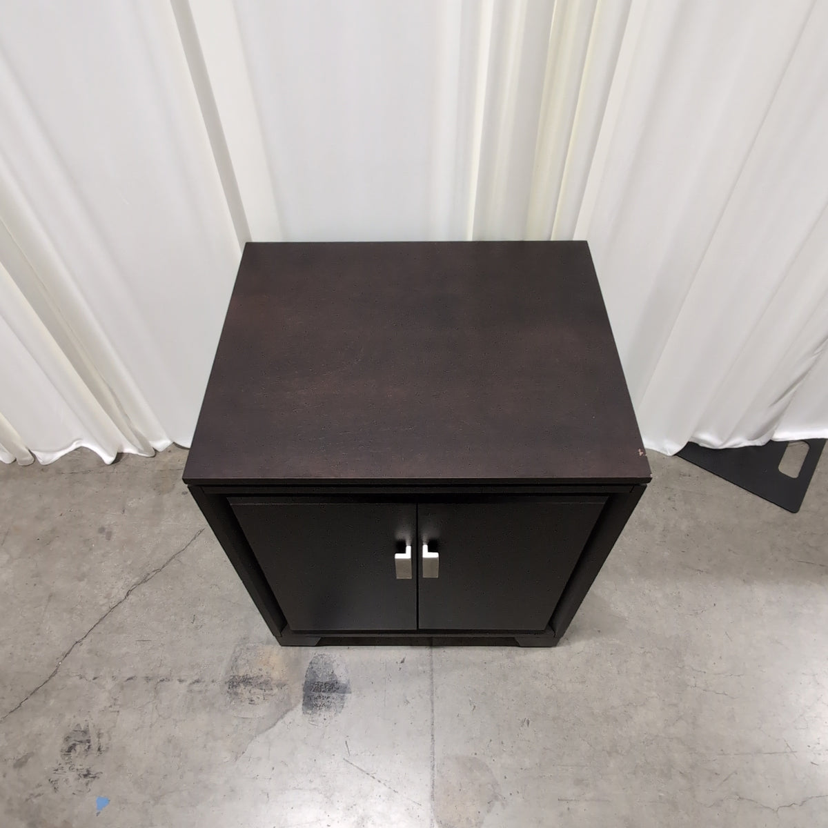 Dark Brown Single-Door Nightstand in Wood