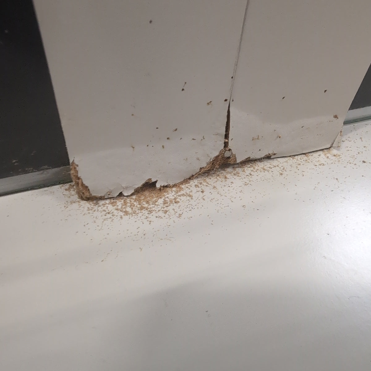 Tall Off-White Glass China Cabinet in Wood