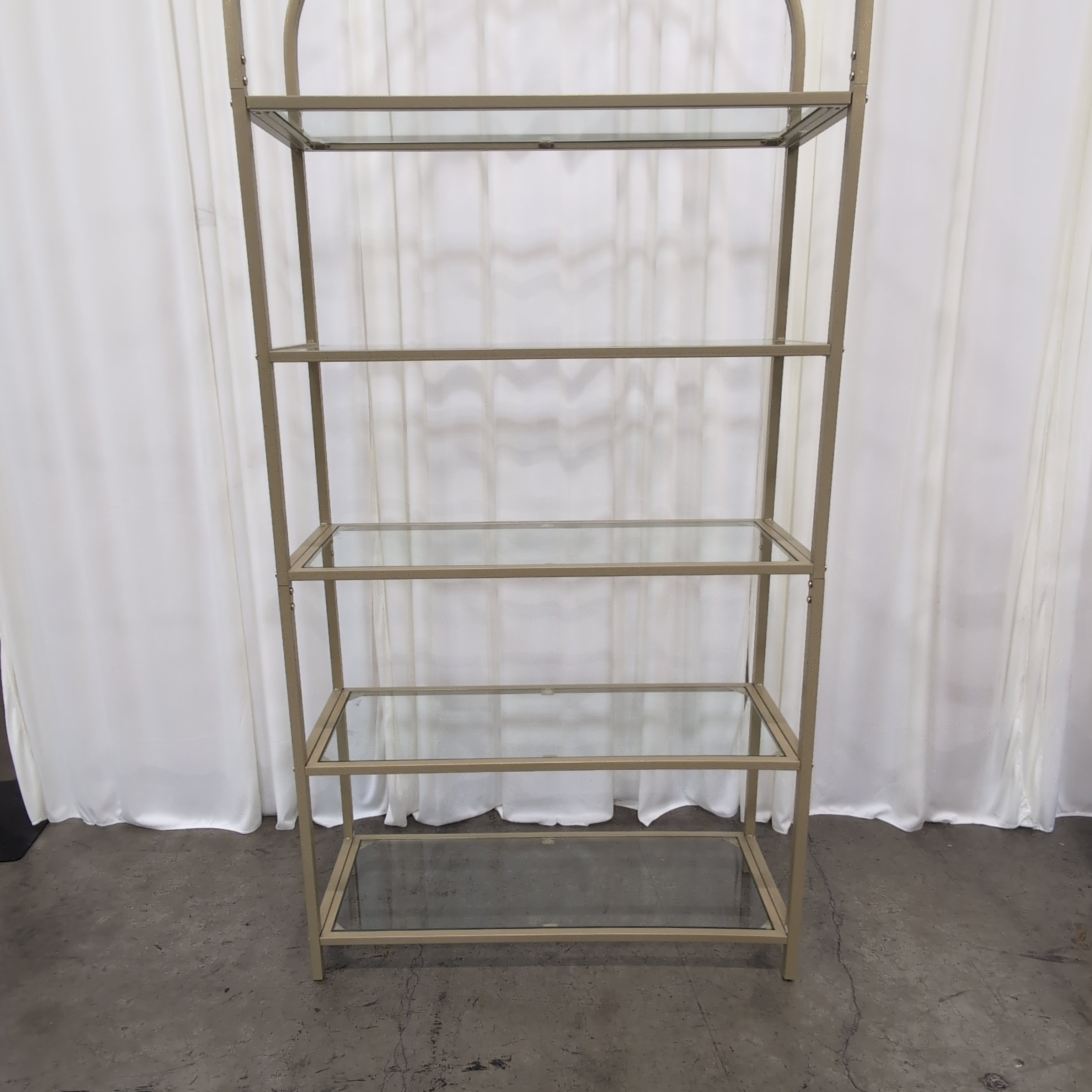 Gold Metal Arched Display Bookcase